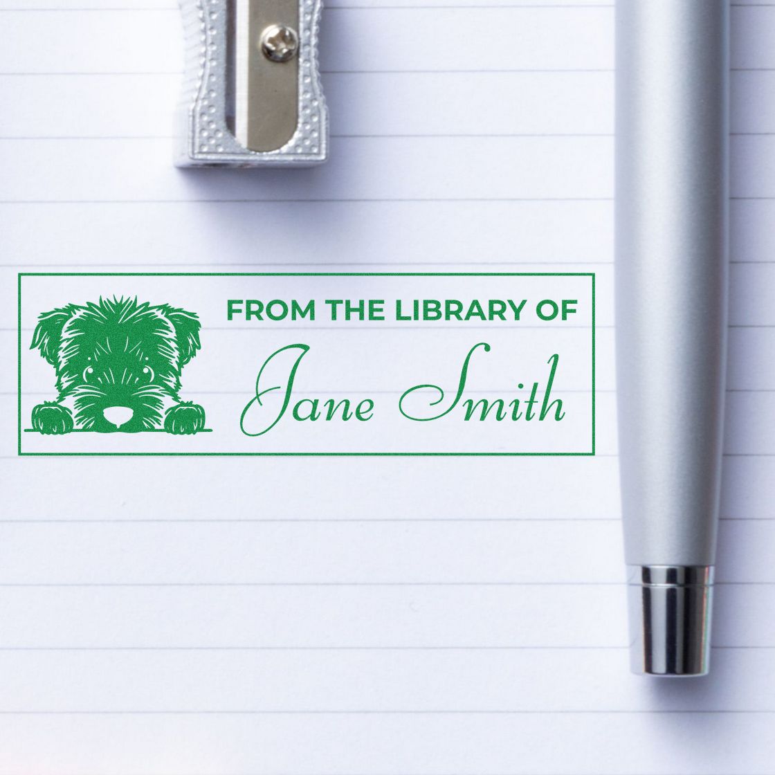 Self-Inking Bouvier Des Flandres Personalized Book Stamp For Teachers - Engineer Seal Stamps