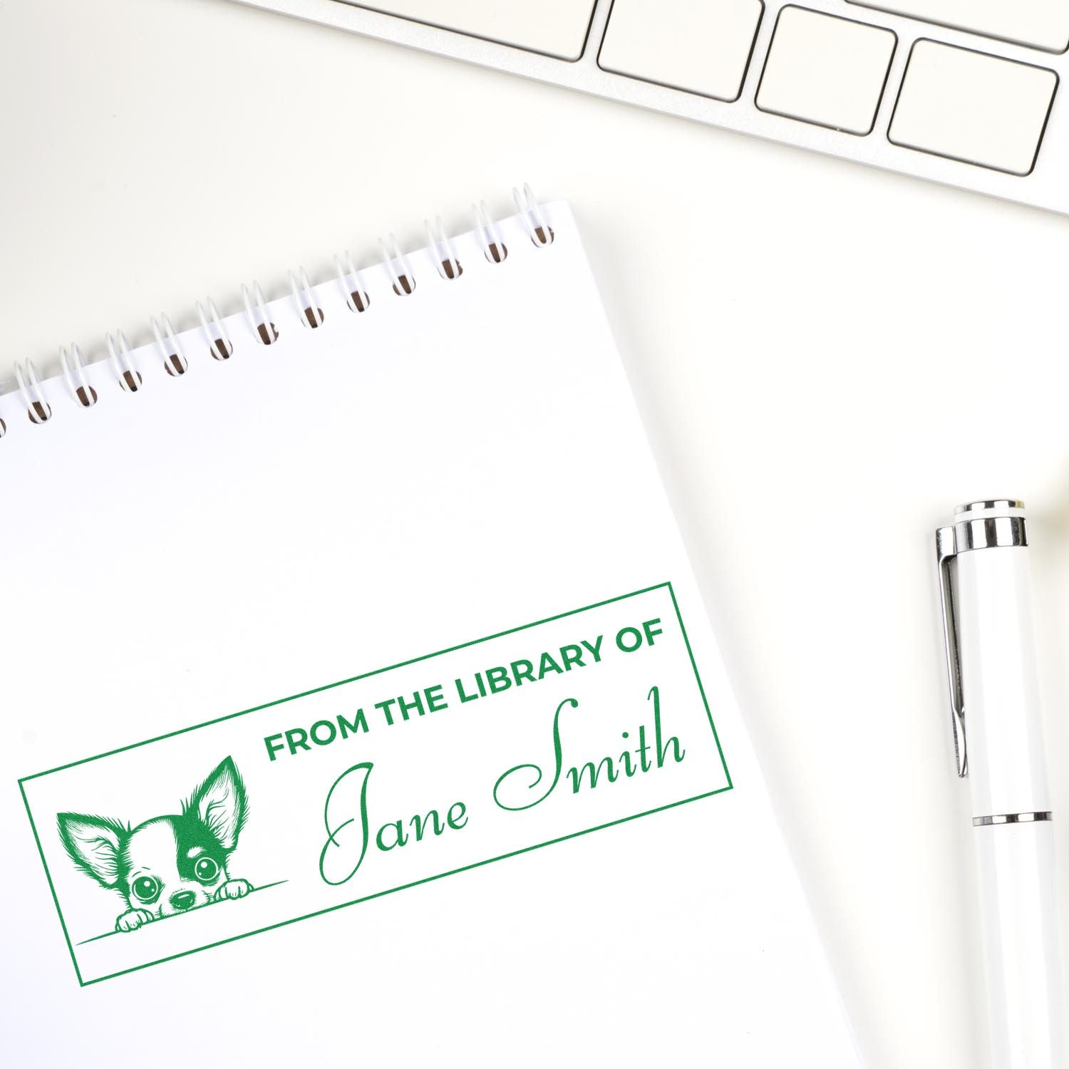 Wood Handle Chihuahua Book Lover Gift Personalized Stamp - Engineer Seal Stamps