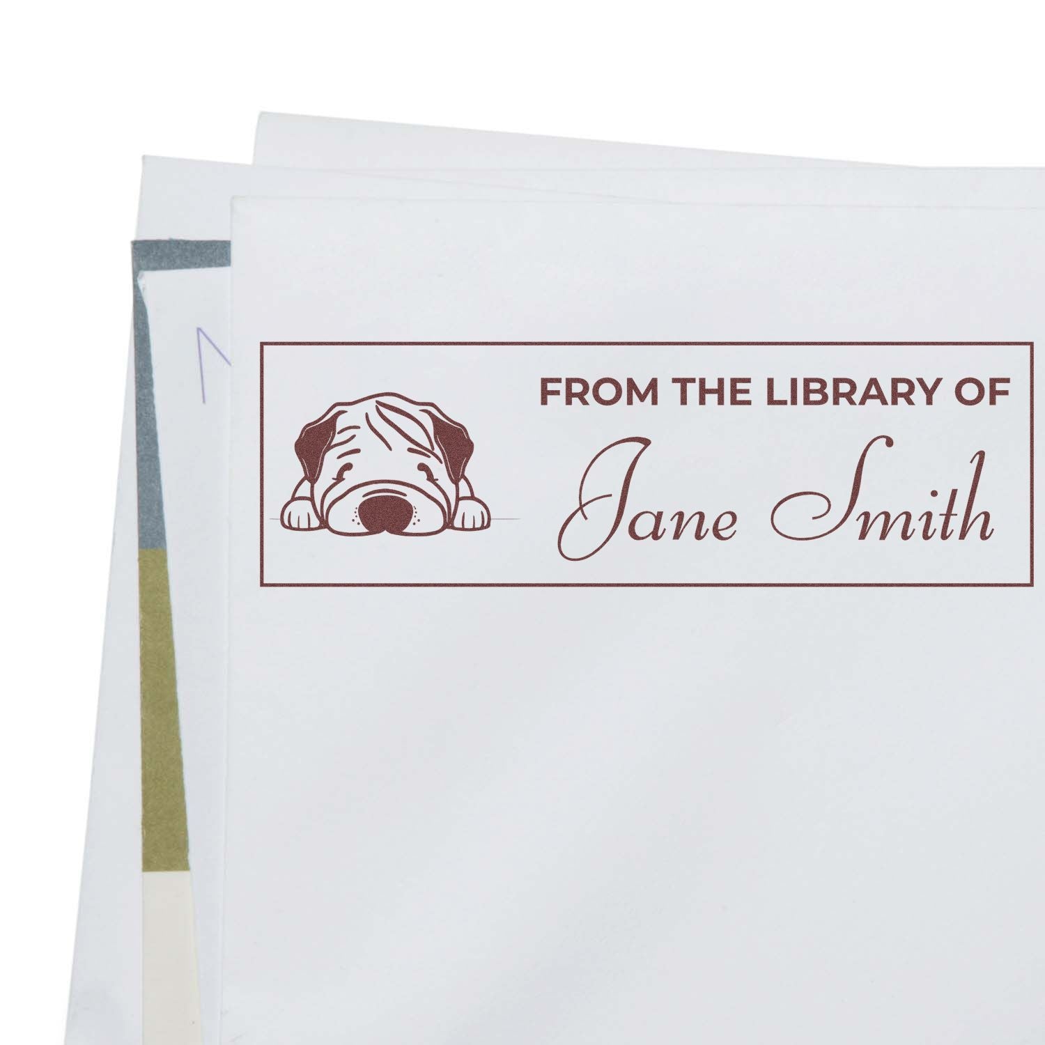 Slim Chinese Shar Pei Custom Book Stamps - Engineer Seal Stamps