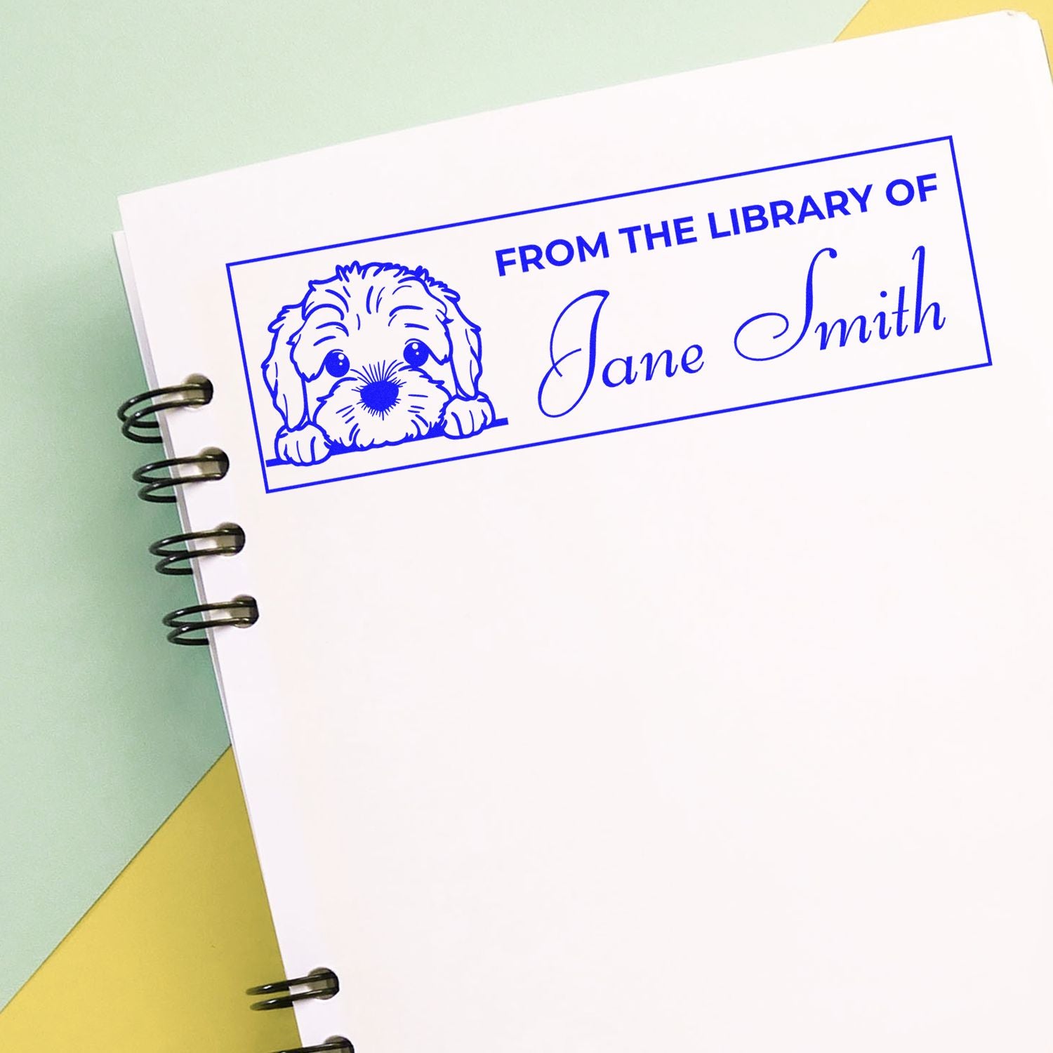 Pre-Inked Cockapoo Personalized Book Stamp Gift - Engineer Seal Stamps
