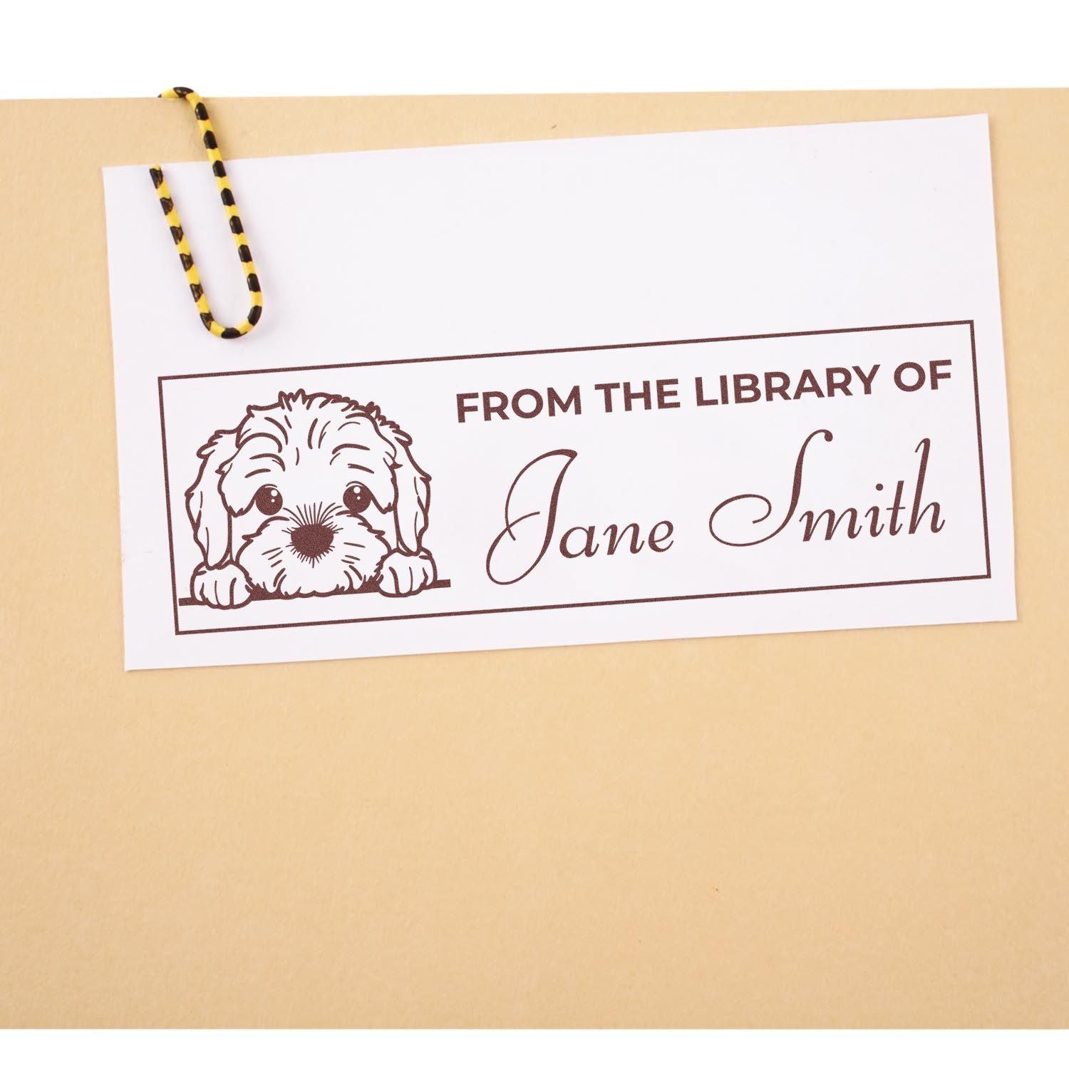 Pre-Inked Cockapoo Personalized Book Stamp Gift - Engineer Seal Stamps