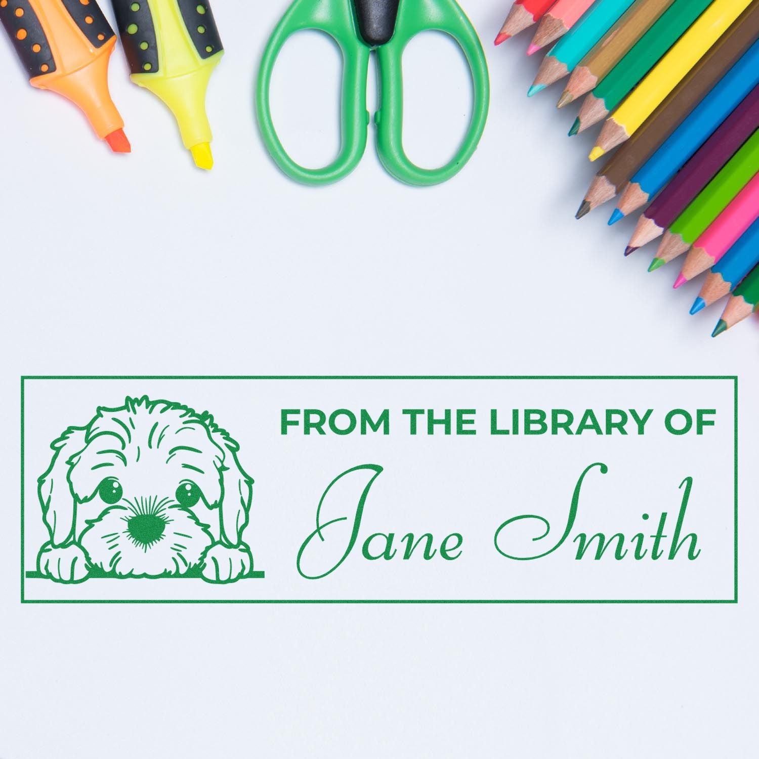 Self-Inking Cockapoo Name Stamp For Books - Engineer Seal Stamps