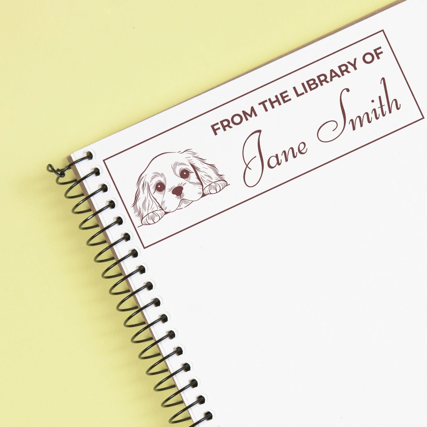 Wood Handle Cocker Spaniel Custom Library Stamp For Teachers - Engineer Seal Stamps