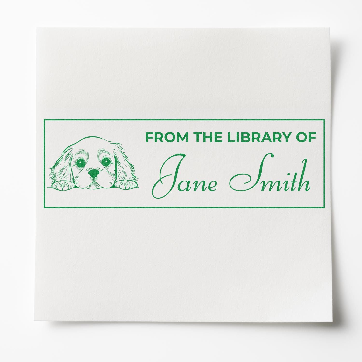 Slim Cocker Spaniel Personal Library Stamp - Engineer Seal Stamps