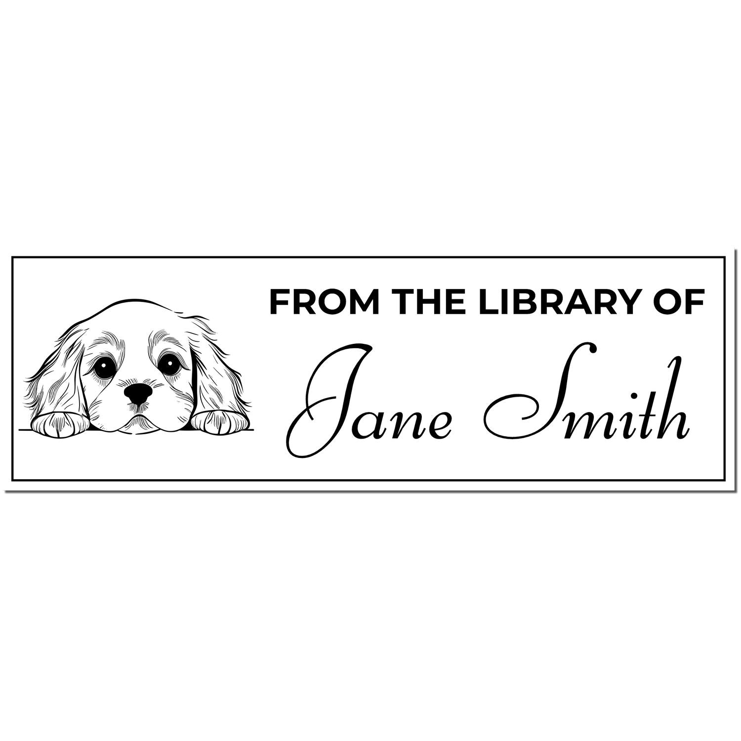 Wood Handle Cocker Spaniel Custom Library Stamp For Teachers - Engineer Seal Stamps