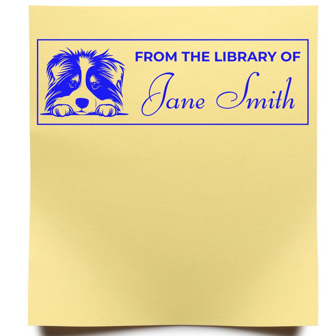 Slim Collie Personalized Stamp For Books - Engineer Seal Stamps