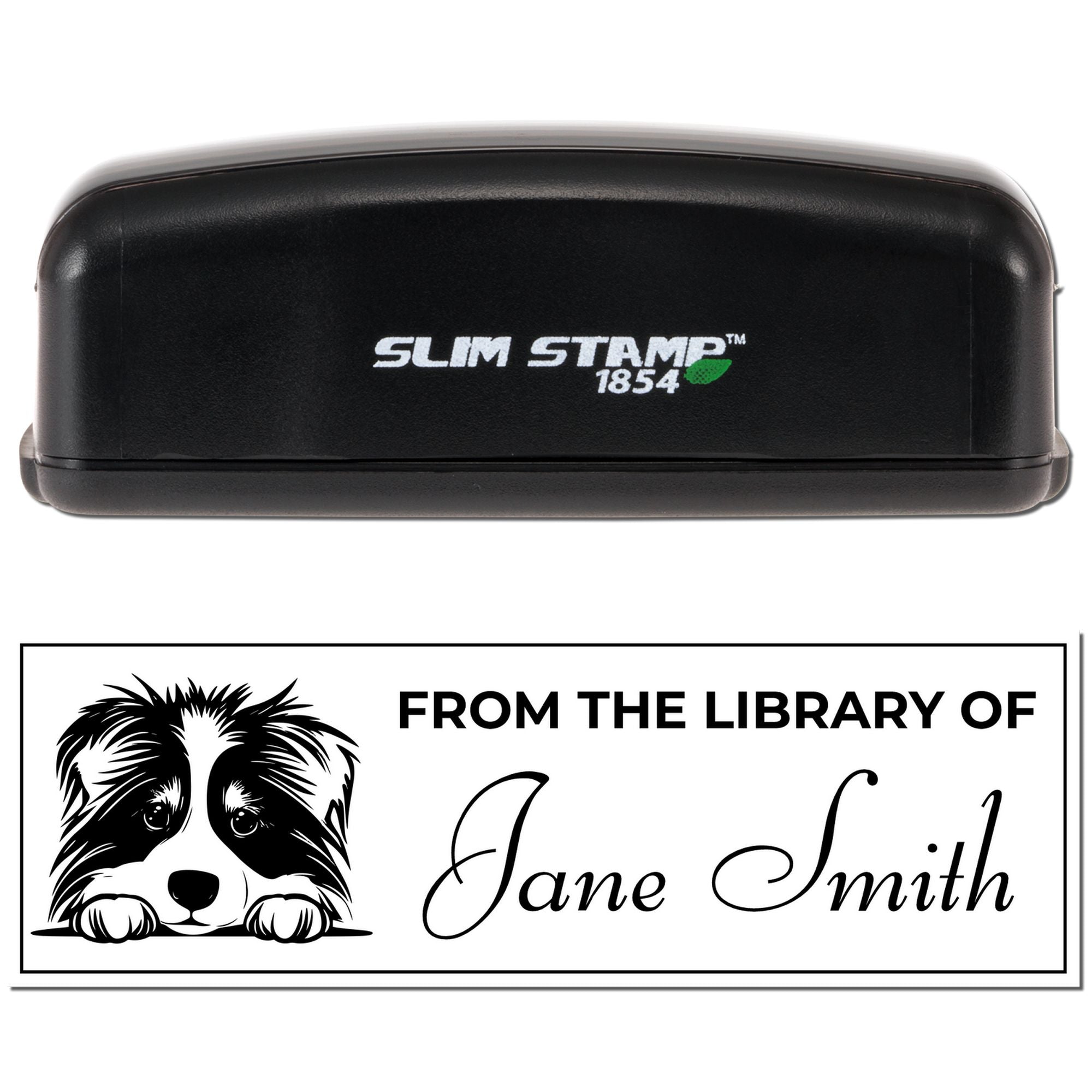 Slim Collie Personalized Stamp For Books - Engineer Seal Stamps