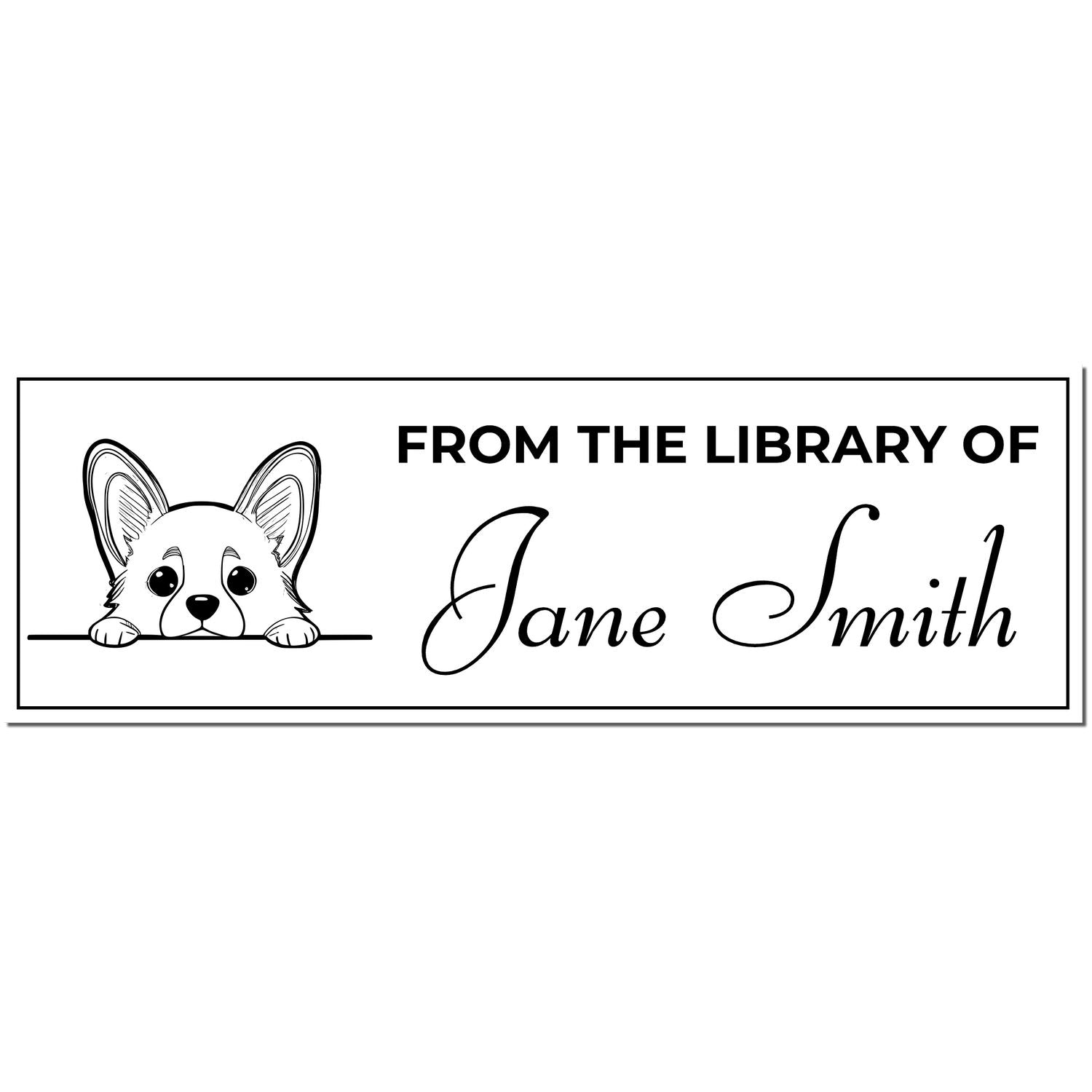 Wood Handle Corgi Teacher Classroom Library Stamp - Engineer Seal Stamps