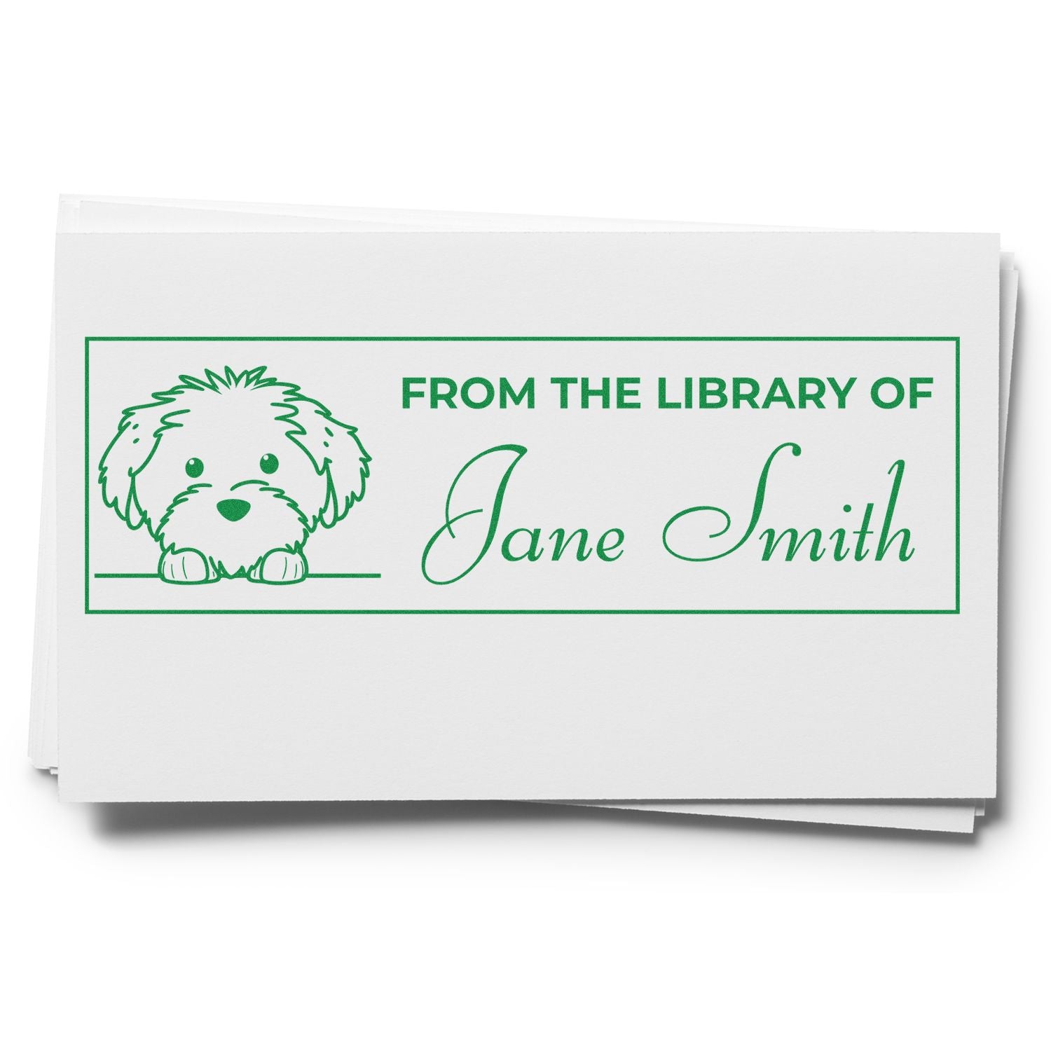 Pre-Inked Cotton De Tulear Custom Book Stamp For Bookworms - Engineer Seal Stamps