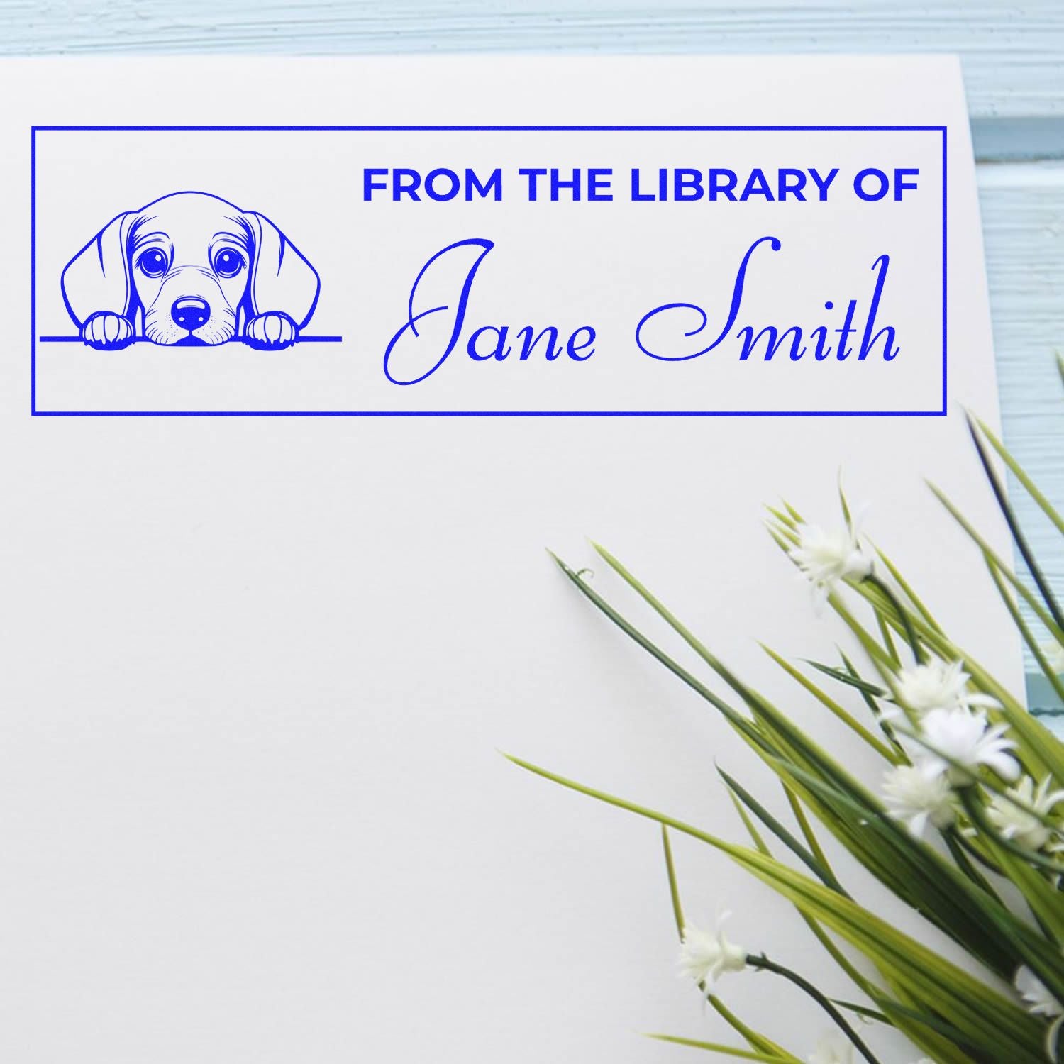Slim Dachshund Name Stamp For Books - Engineer Seal Stamps