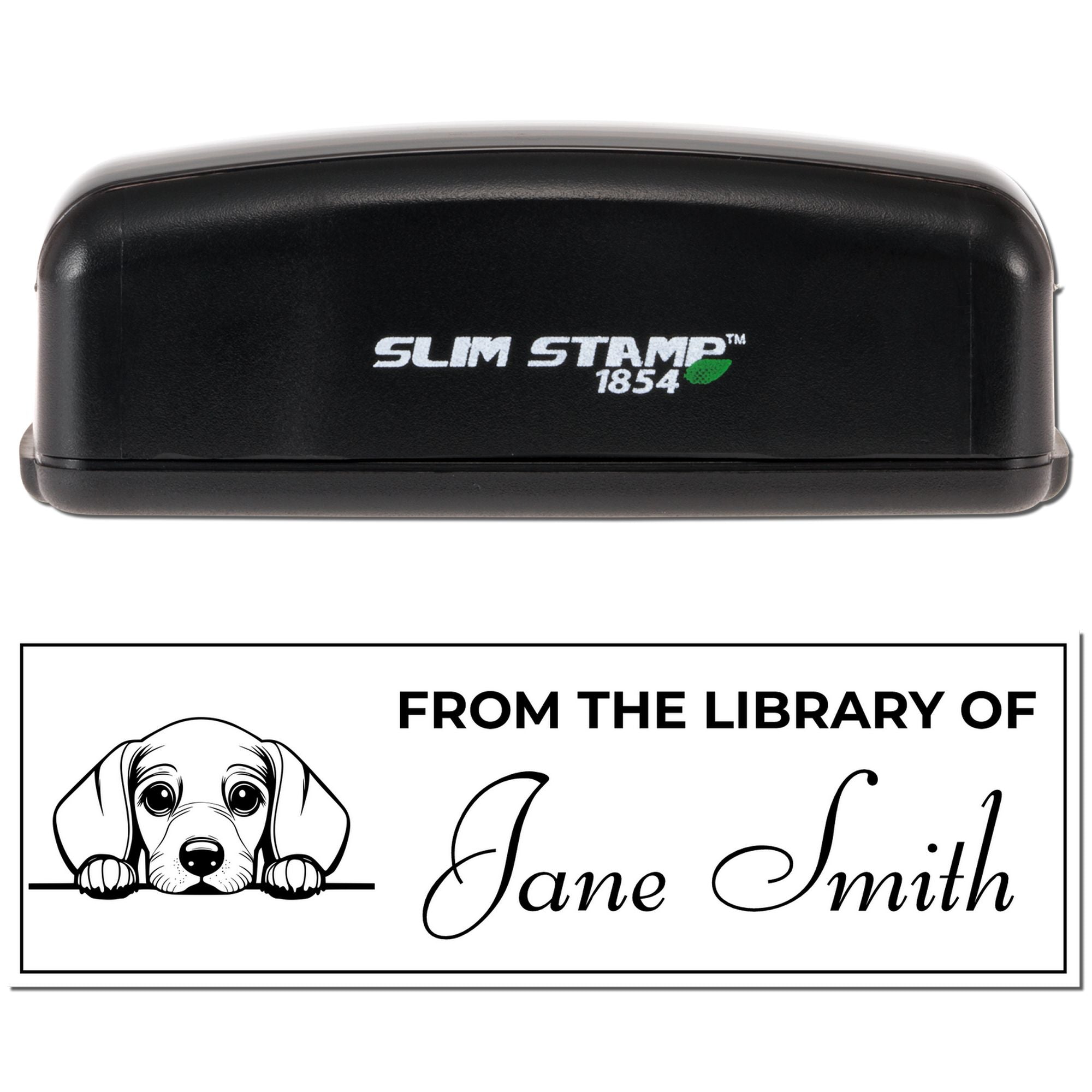 Slim Dachshund Name Stamp For Books - Engineer Seal Stamps