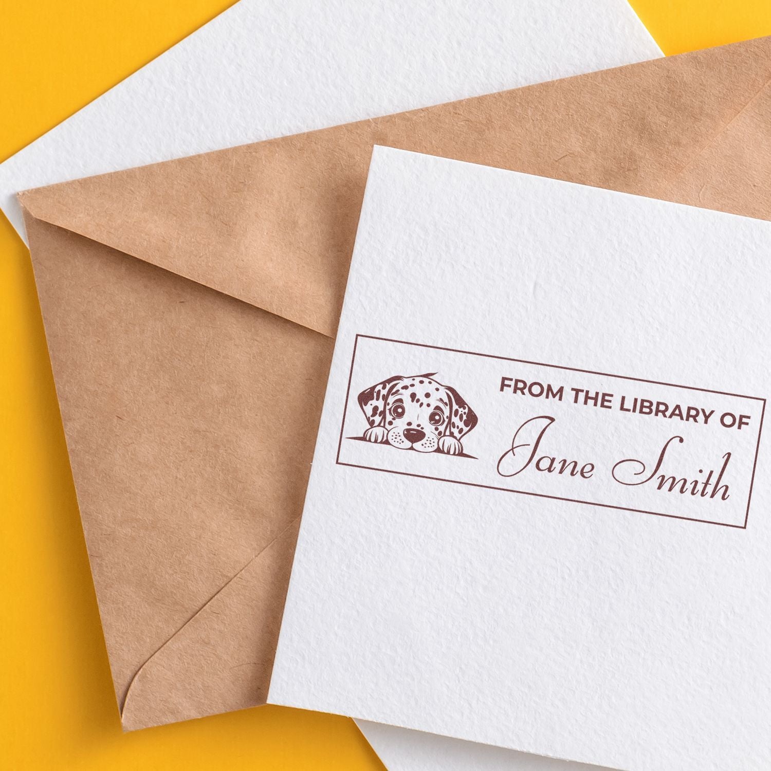 Self-Inking Dalmatian Personalized Ex Libris Stamp - Engineer Seal Stamps