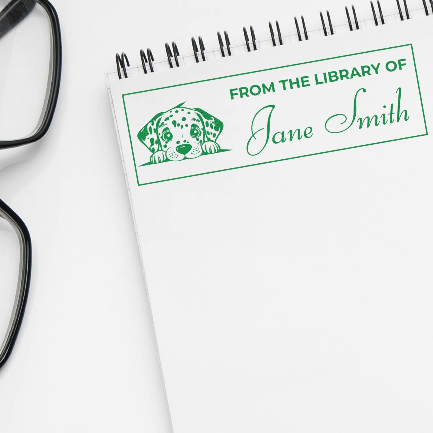 Self-Inking Dalmatian Personalized Ex Libris Stamp - Engineer Seal Stamps