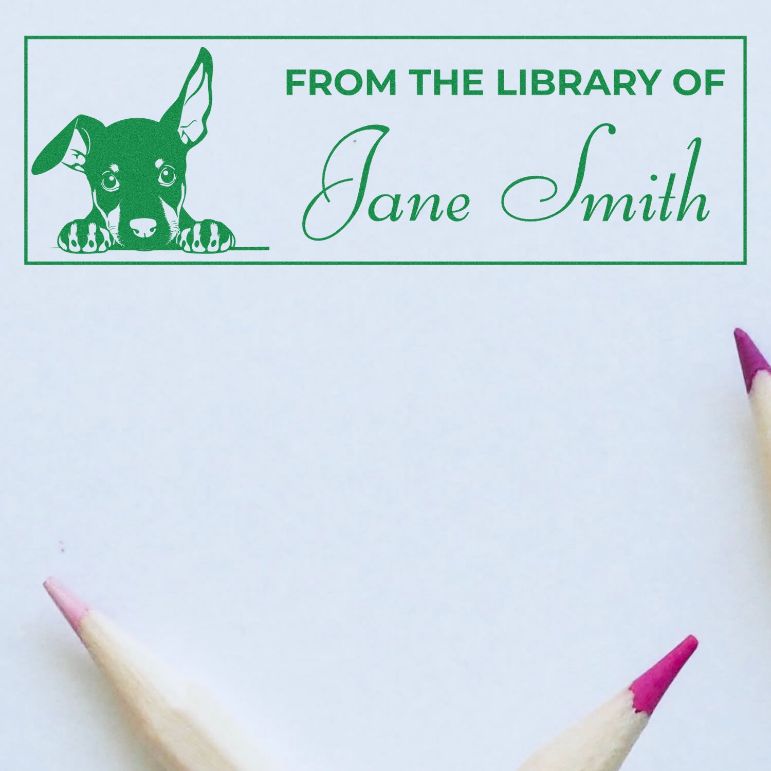 Slim Doberman Pinscher From The Library Of Stamp - Engineer Seal Stamps