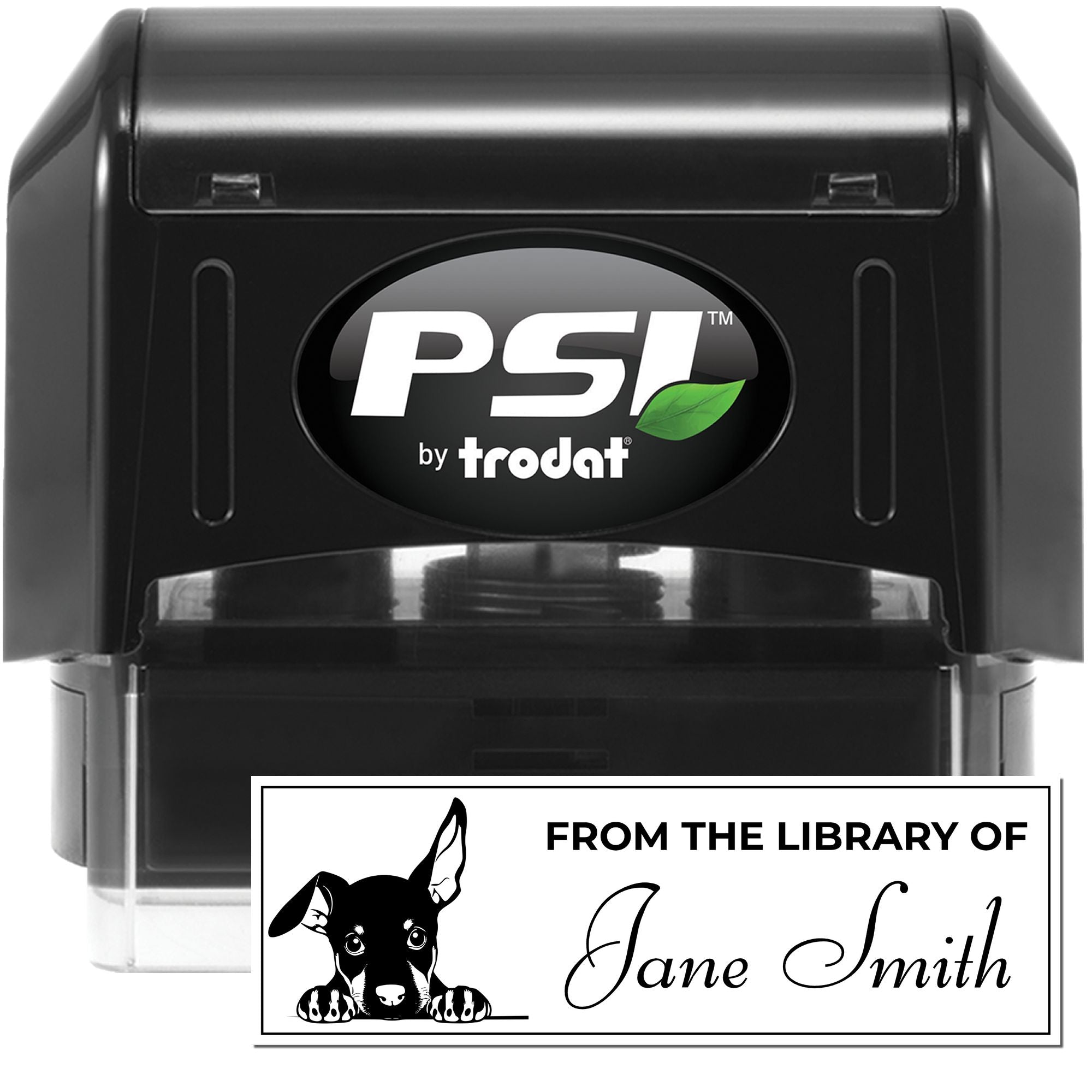 Pre-Inked Doberman Pinscher Personalized Book Stamp For Teachers - Engineer Seal Stamps