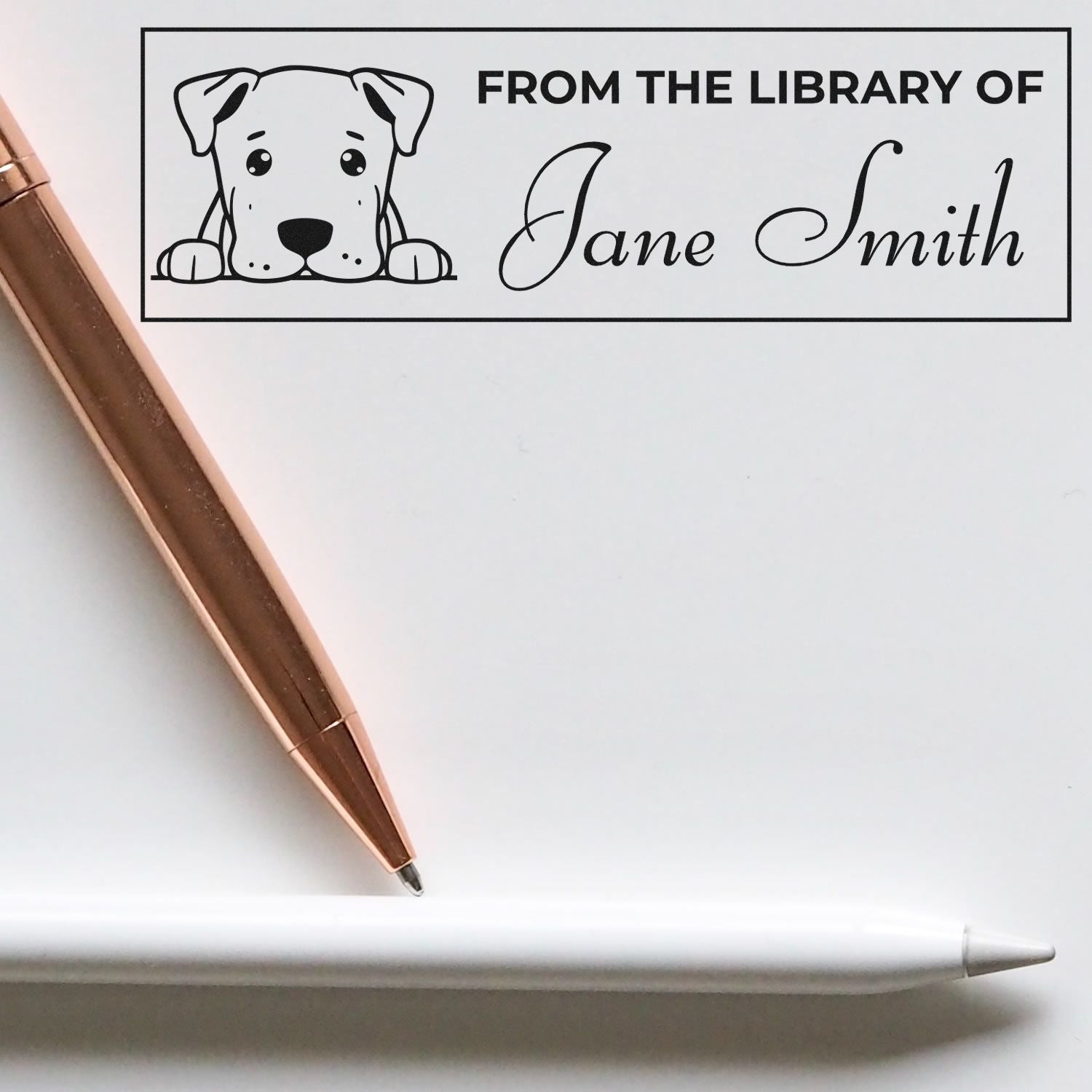 Slim Dogo Argentino This Book Belongs To Stamp - Engineer Seal Stamps