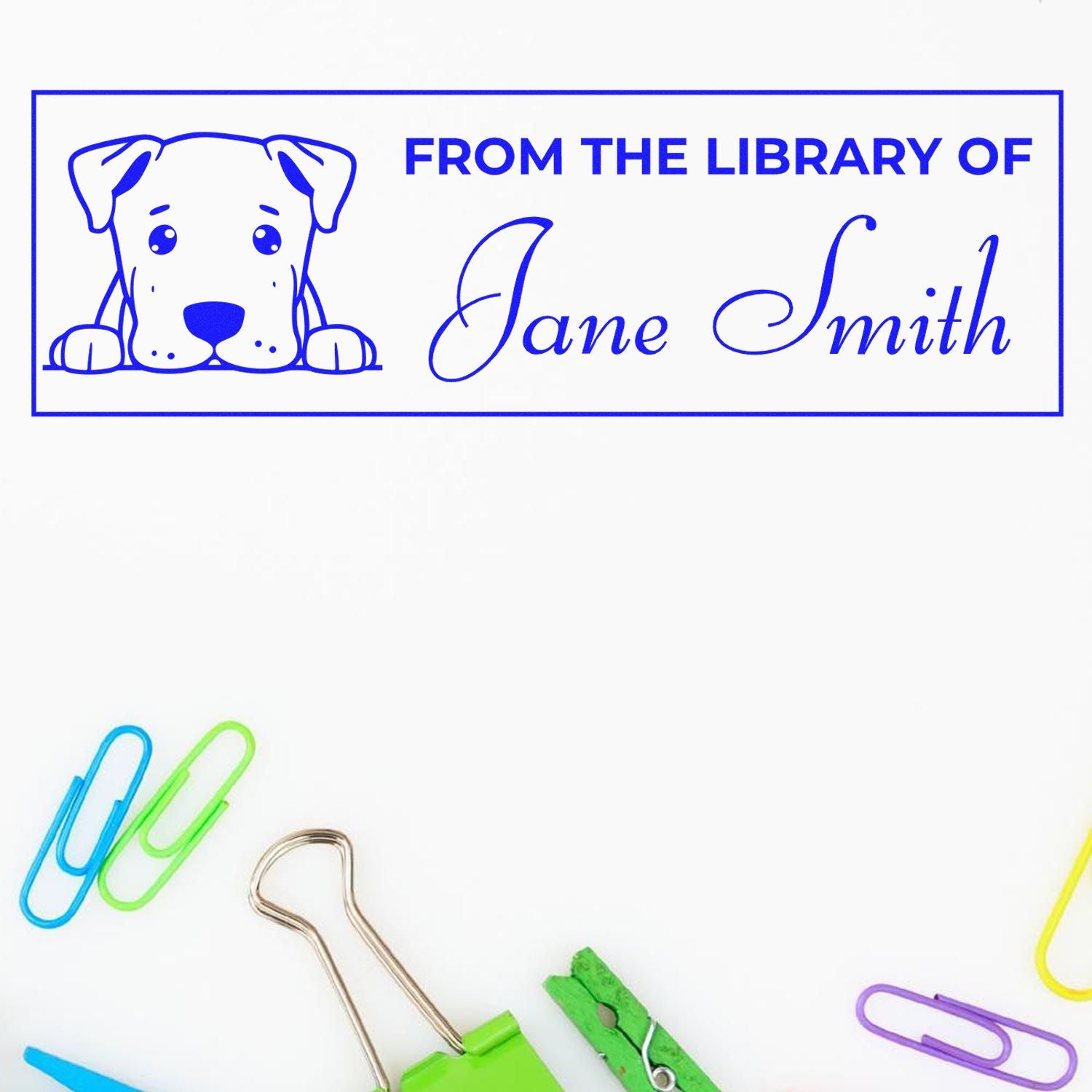 Slim Dogo Argentino This Book Belongs To Stamp - Engineer Seal Stamps