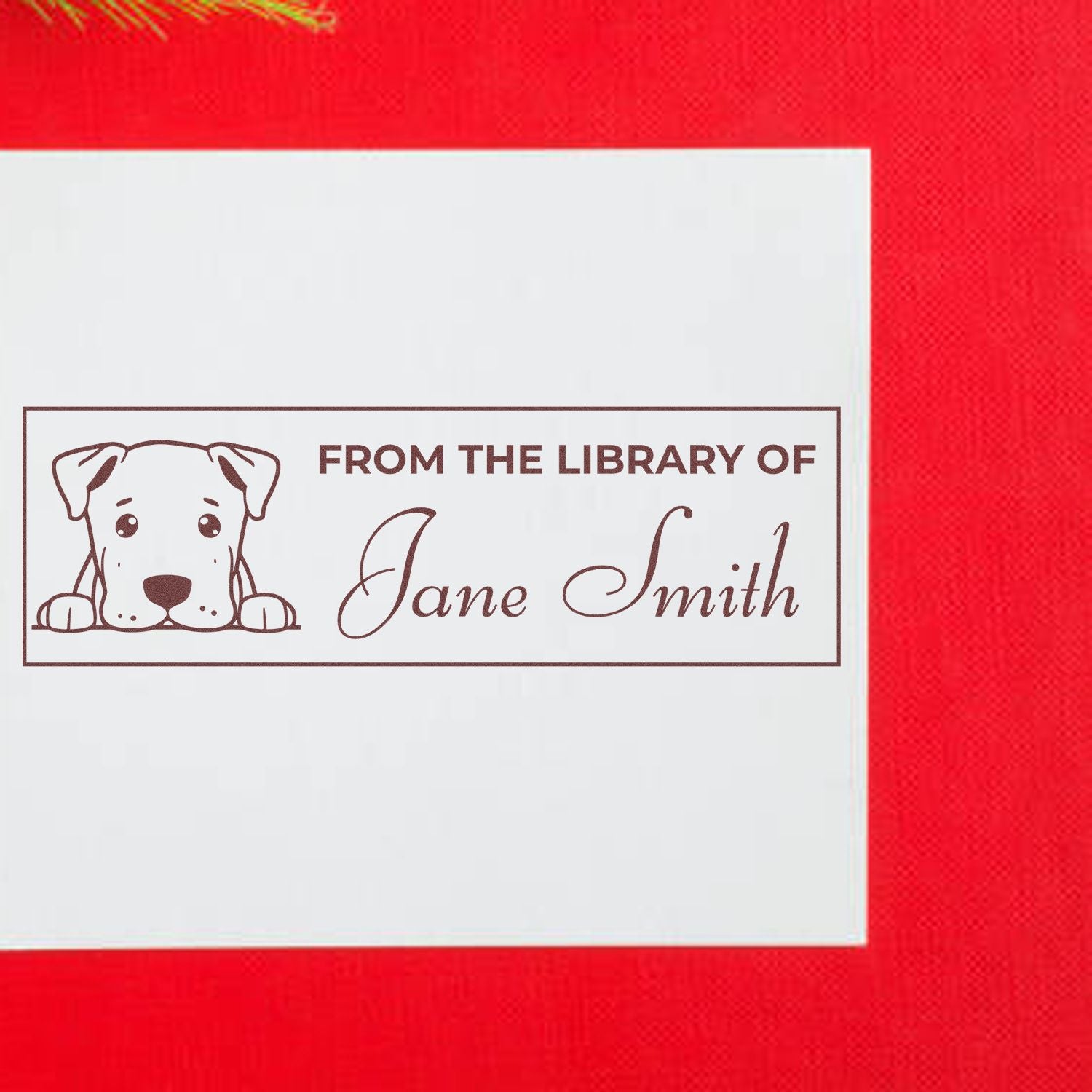 Wood Handle Dogo Argentino Personalized Book Stamp - Engineer Seal Stamps