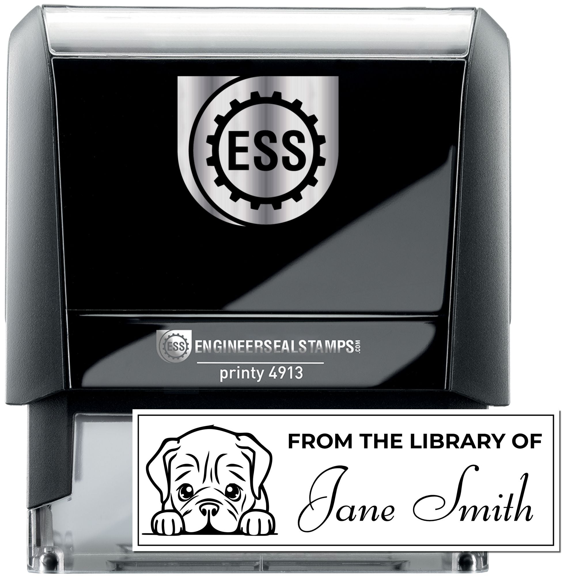 Self-Inking Dogue De Bordeaux Personalized Book Stamp With Name - Engineer Seal Stamps