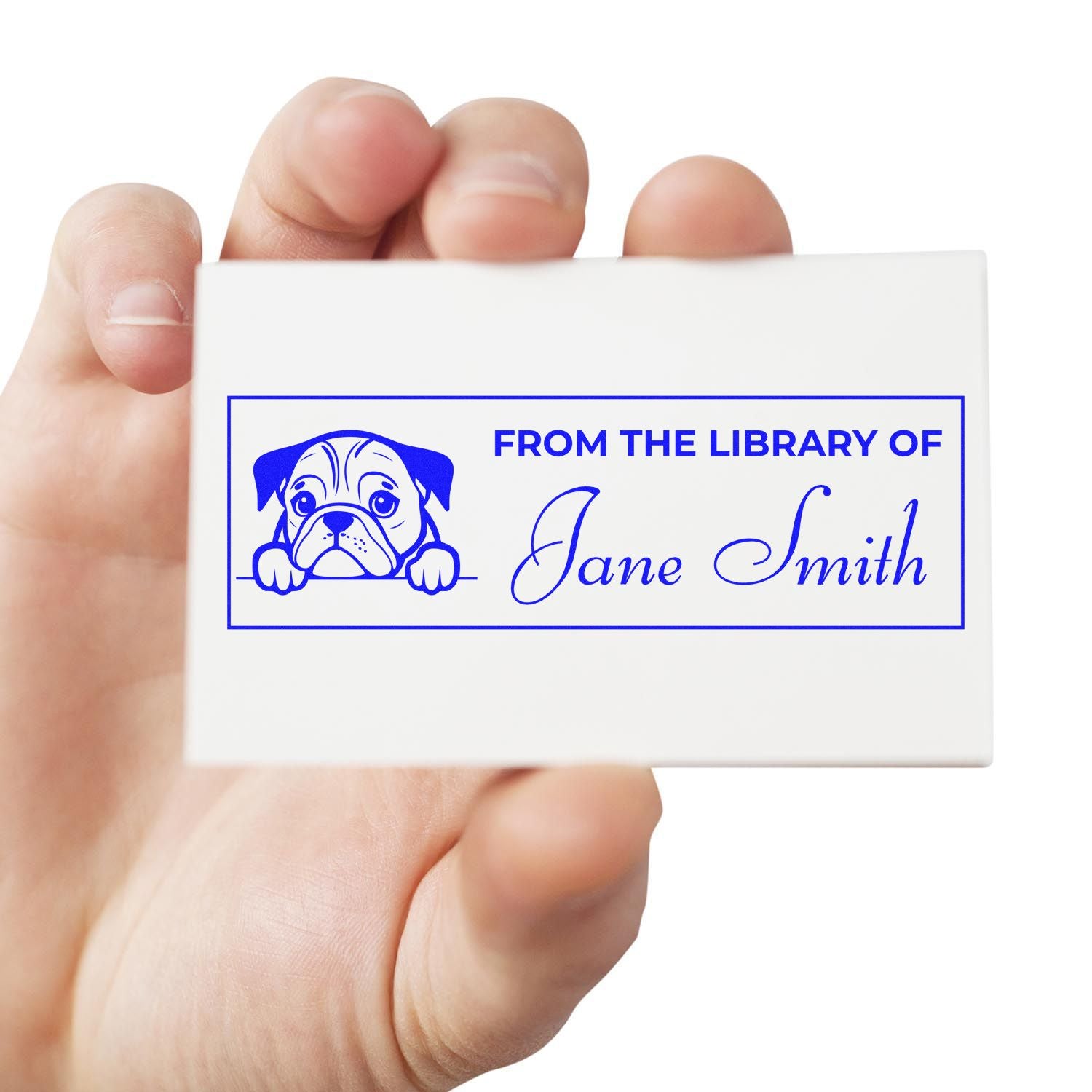 Slim English Bulldog Ex Libris Stamp - Engineer Seal Stamps