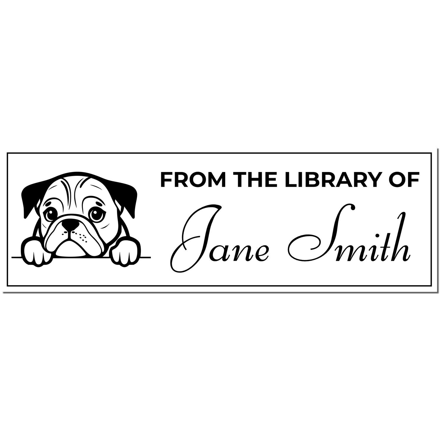 Wood Handle English Bulldog Custom Book Stamp - Engineer Seal Stamps