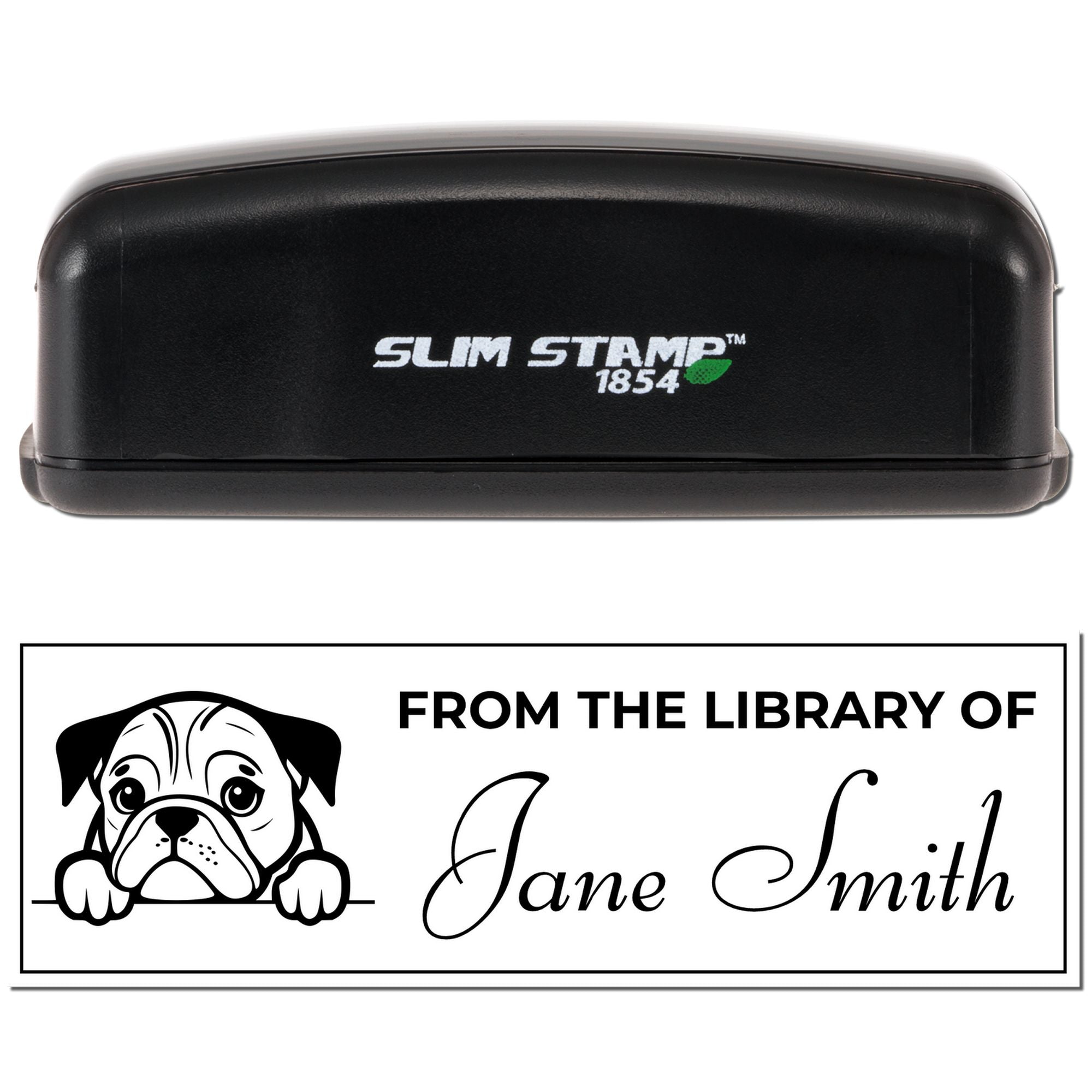 Slim English Bulldog Ex Libris Stamp - Engineer Seal Stamps