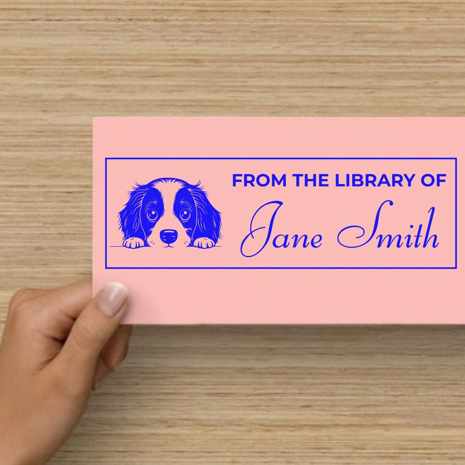 Pre-Inked English Springer Spaniel Personalized Book Stamp - Engineer Seal Stamps