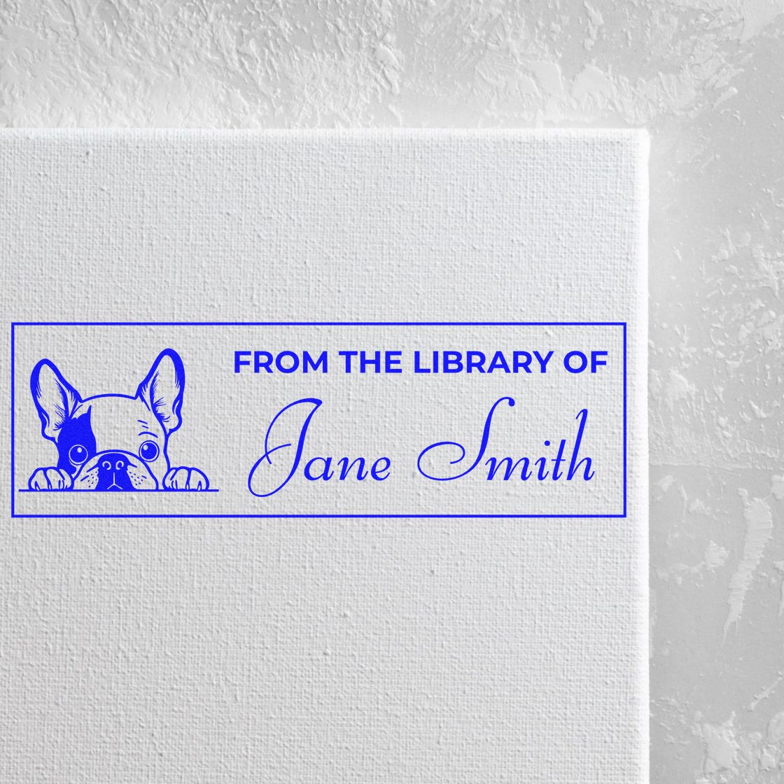 Pre-Inked French Bulldog Personalized Book Stamps - Engineer Seal Stamps