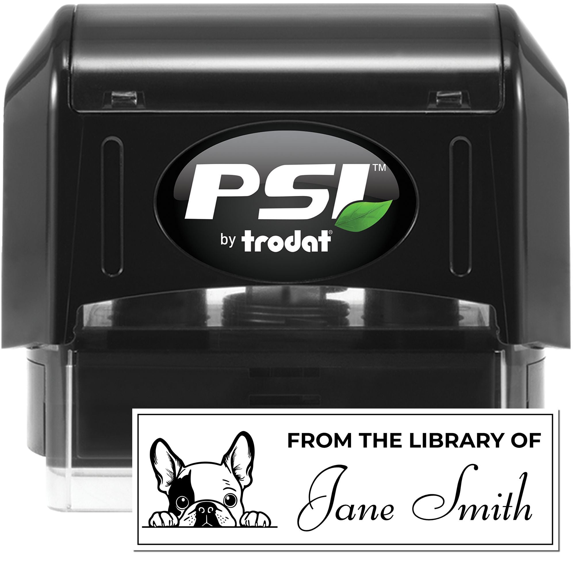 Pre-Inked French Bulldog Personalized Book Stamps - Engineer Seal Stamps