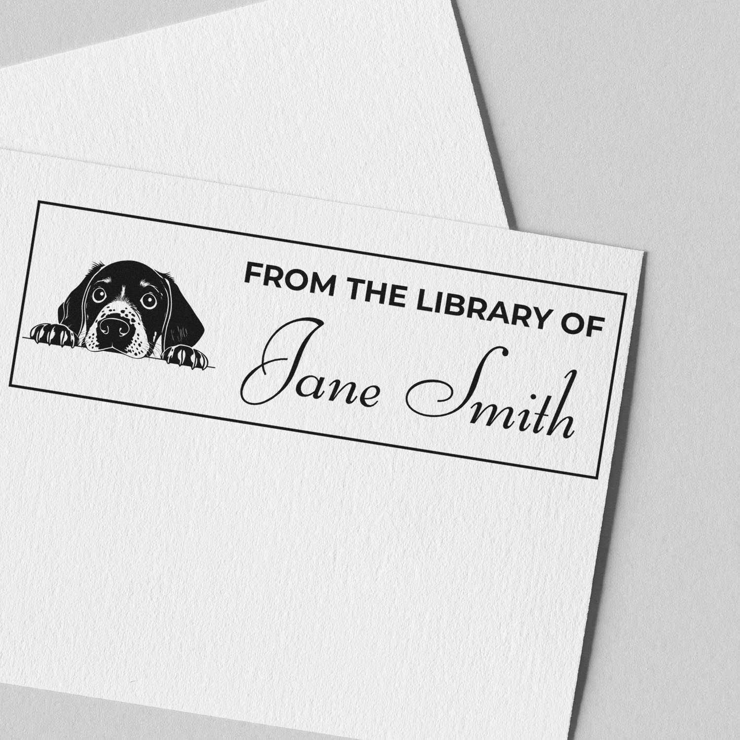 Wood Handle German Shorthaired Pointer Custom Stamp For Books - Engineer Seal Stamps