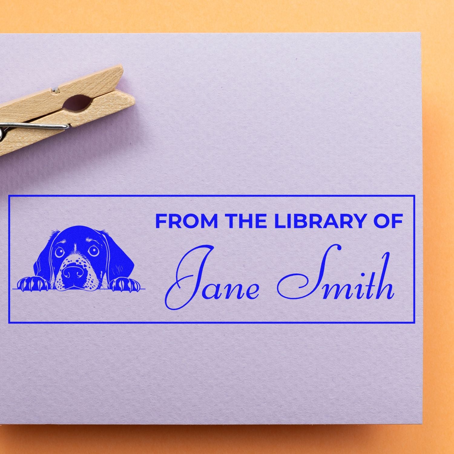 Slim German Shorthaired Pointer Personalized Bookplate Stamp - Engineer Seal Stamps