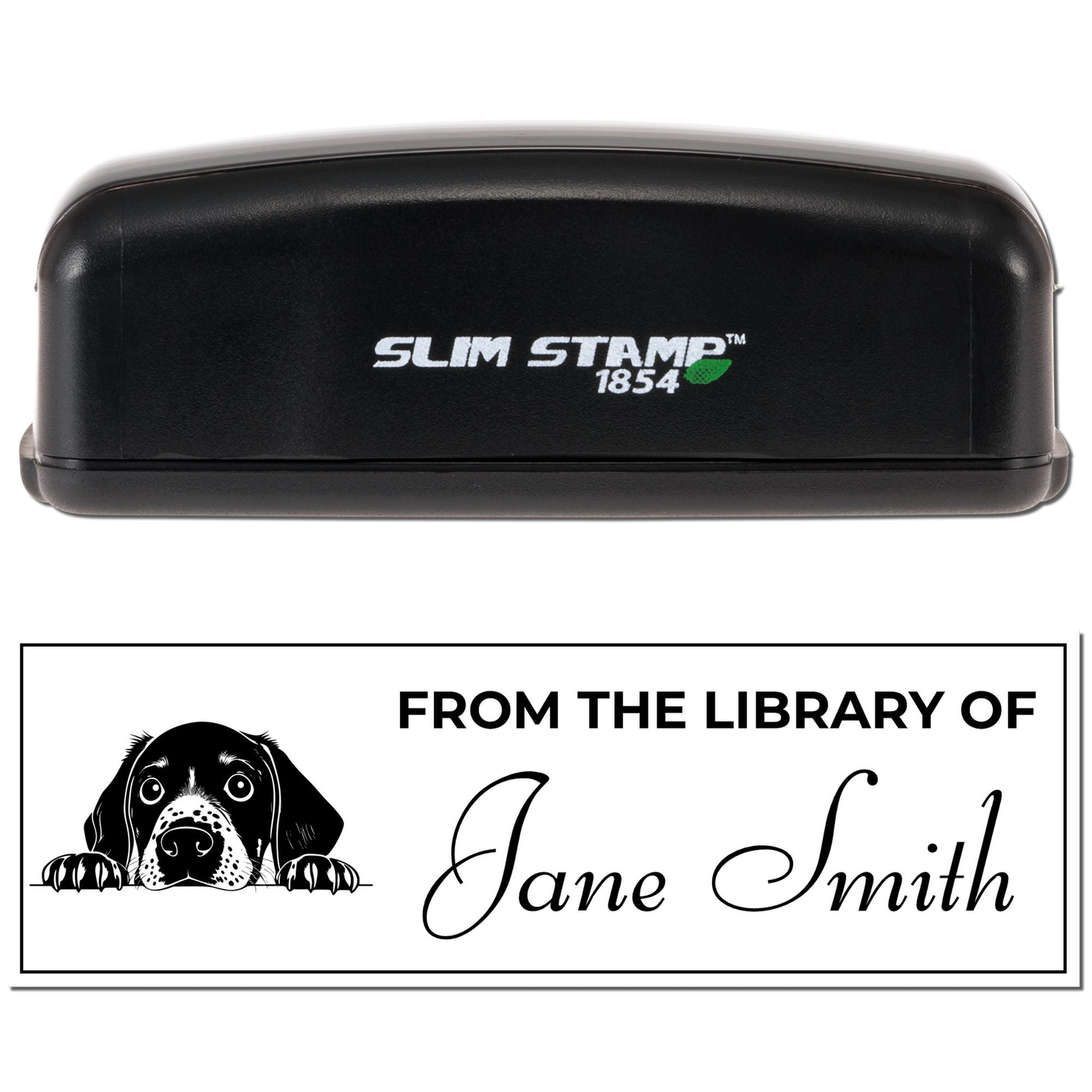 Slim German Shorthaired Pointer Personalized Bookplate Stamp - Engineer Seal Stamps