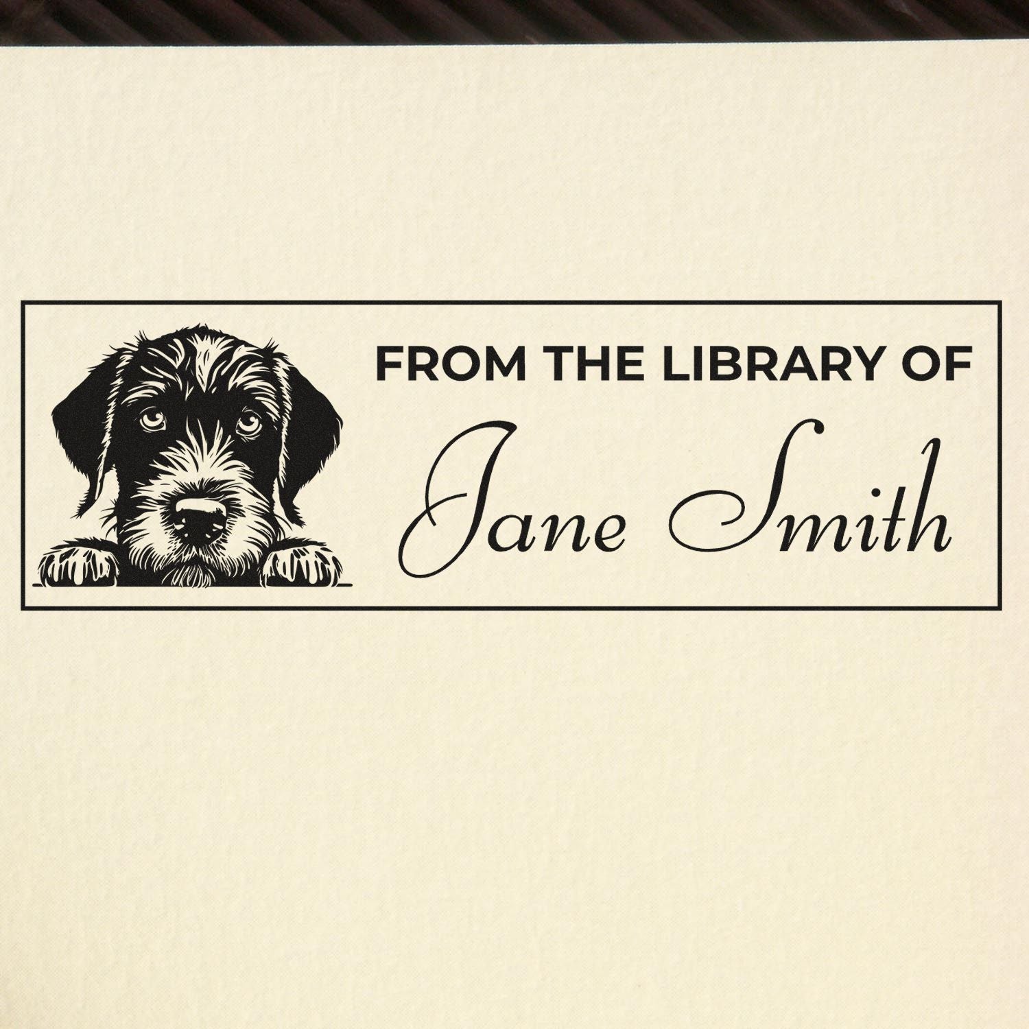Pre-Inked German Wirehaired Pointer Personalized Library Stamp - Engineer Seal Stamps