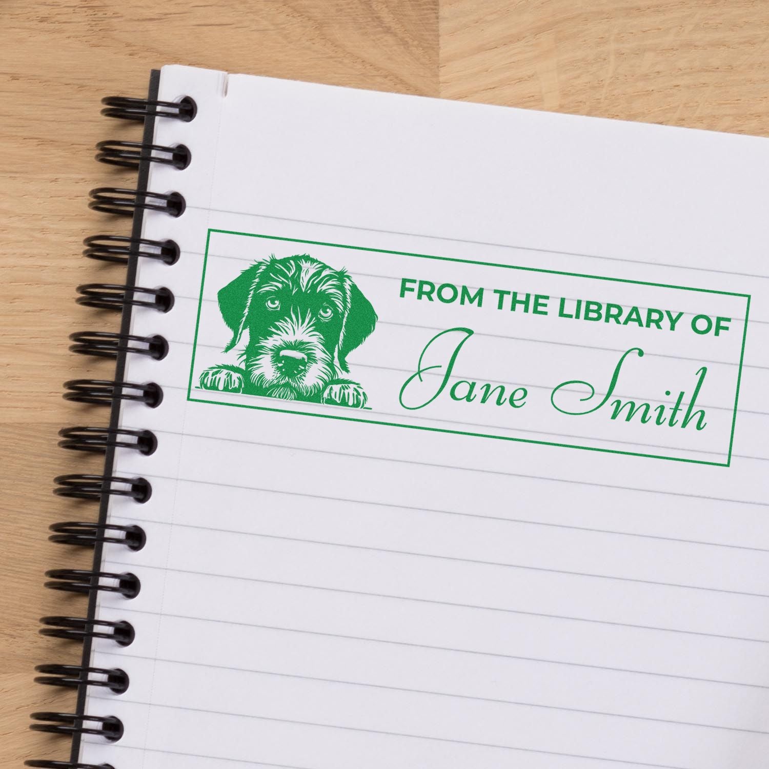 Pre-Inked German Wirehaired Pointer Personalized Library Stamp - Engineer Seal Stamps