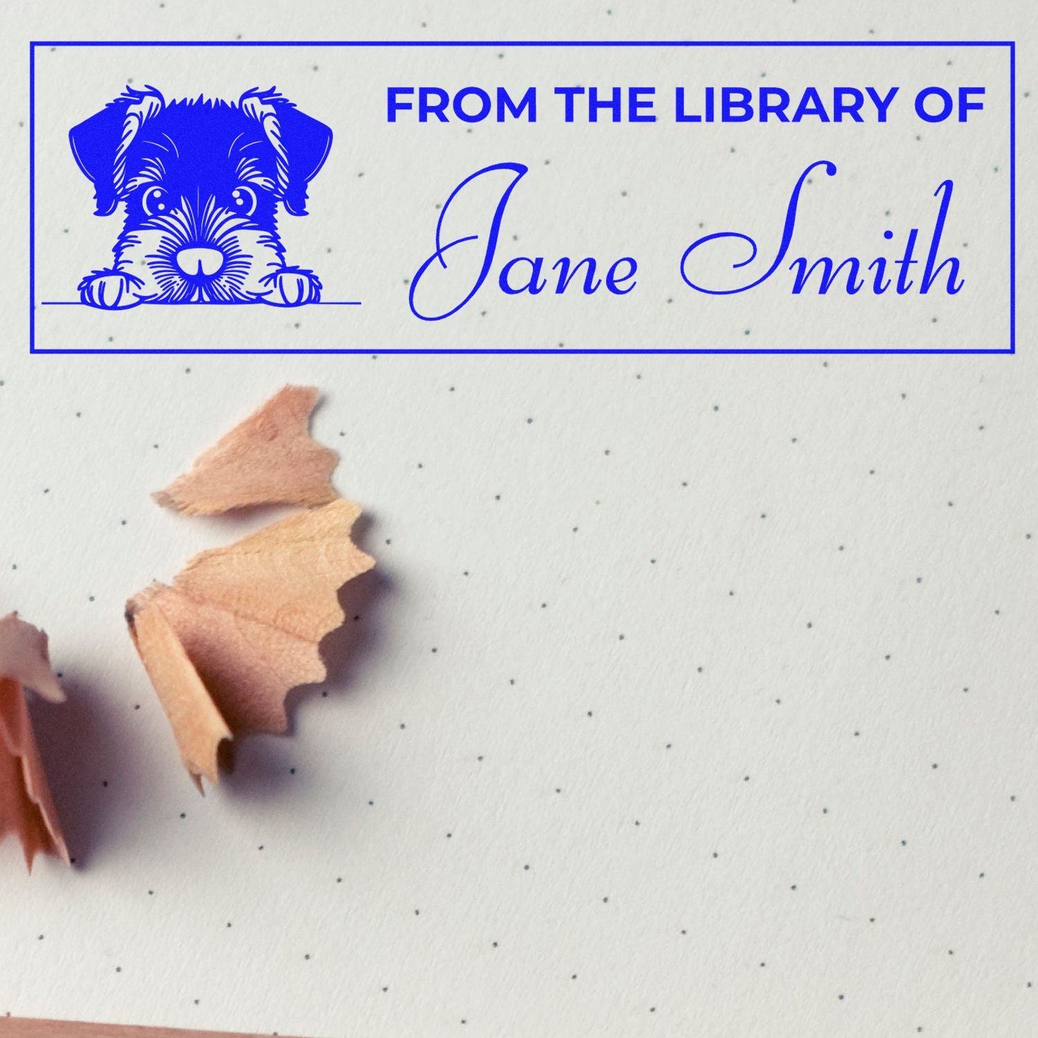 Wood Handle Giant Schnauzer Name Stamp For Books - Engineer Seal Stamps