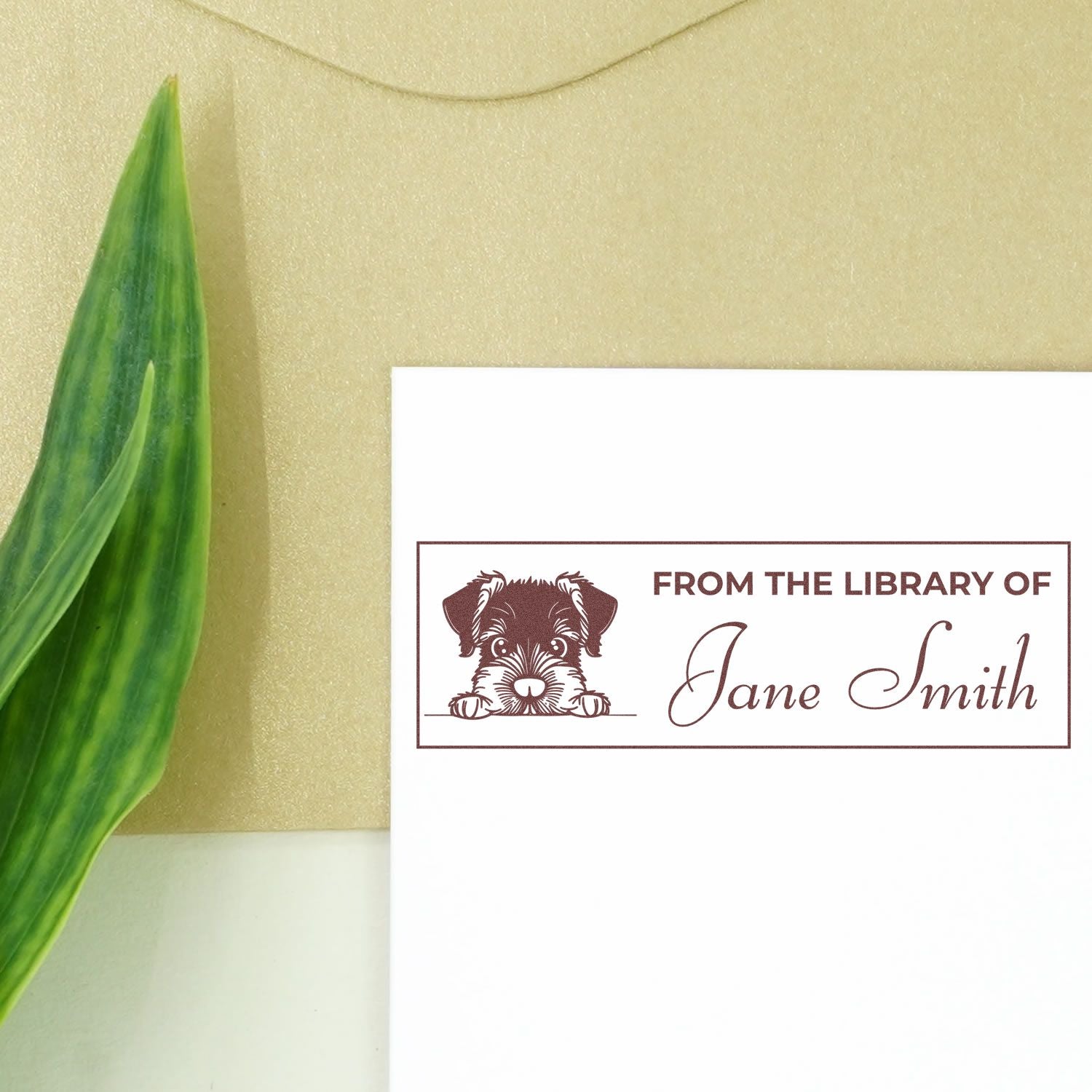 Wood Handle Giant Schnauzer Name Stamp For Books - Engineer Seal Stamps