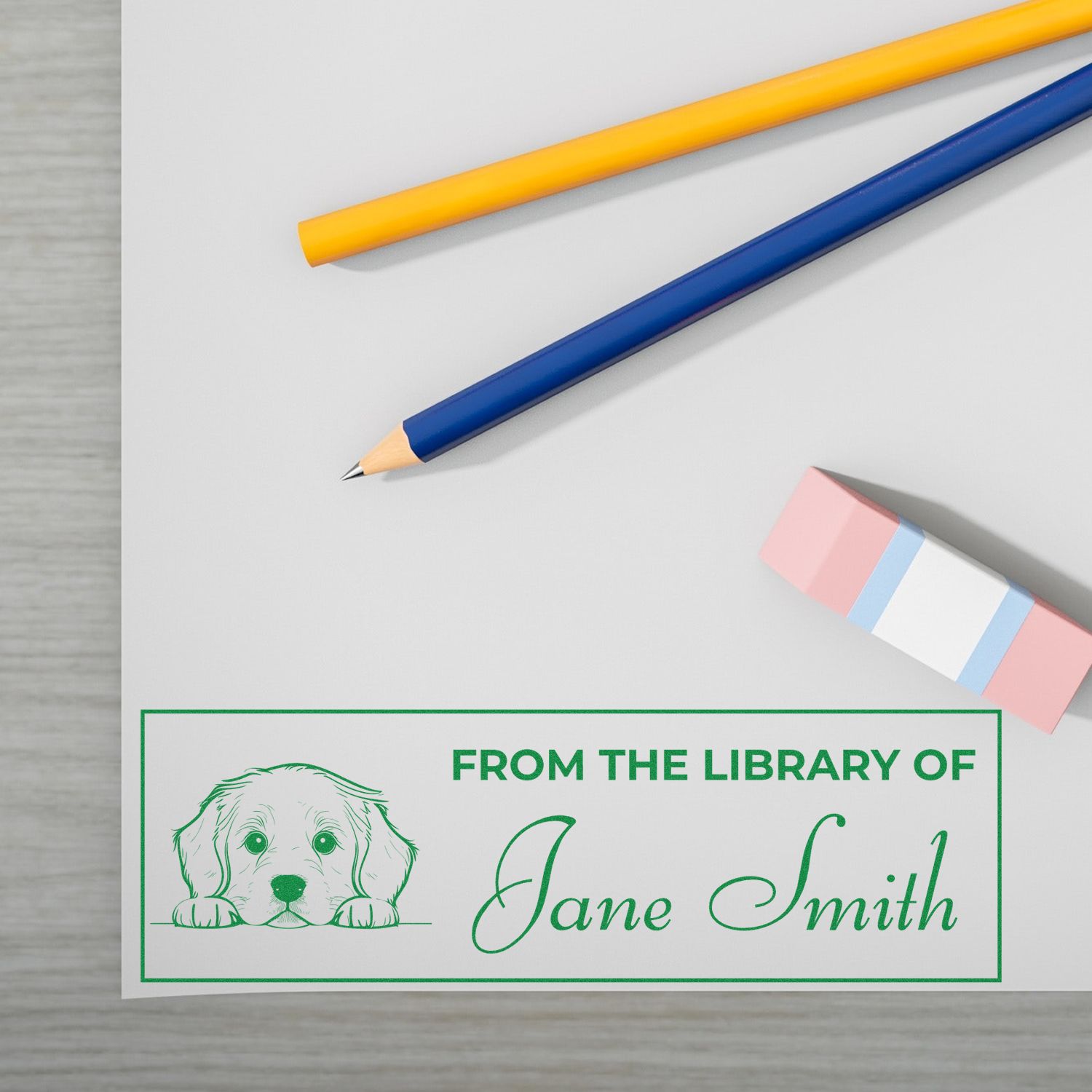 Self-Inking Golden Retriever Book Lover Gift Personalized Stamp - Engineer Seal Stamps