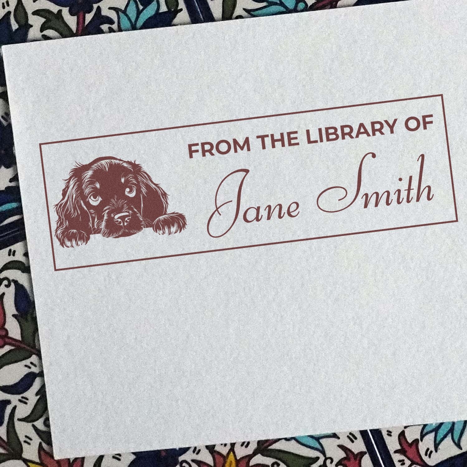 Slim Gordon Setter Cute Personalized Book Stamp - Engineer Seal Stamps