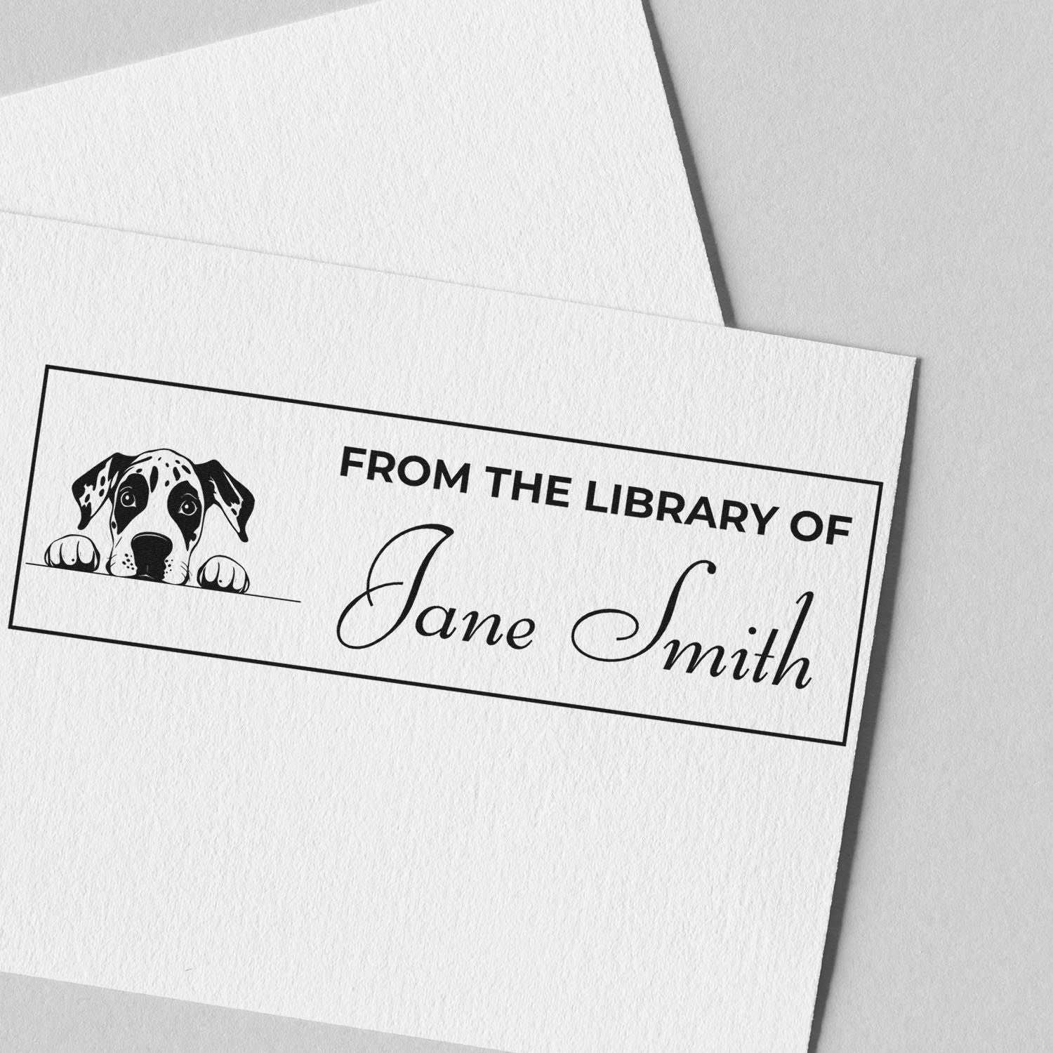 Self-Inking Great Dane Personalized Stamp For Book Lover - Engineer Seal Stamps
