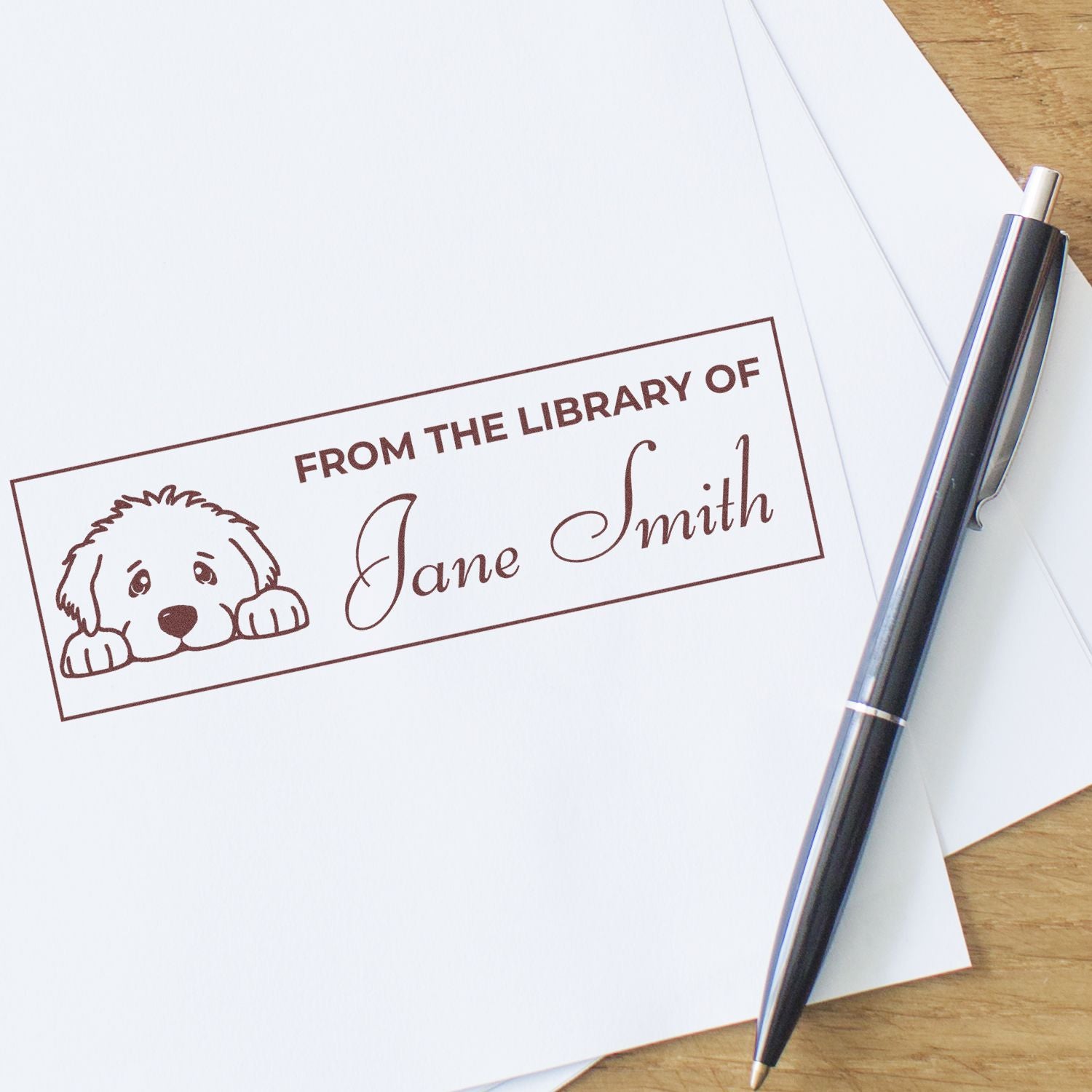 Pre-Inked Great Pyrenees Name Stamp For Books - Engineer Seal Stamps