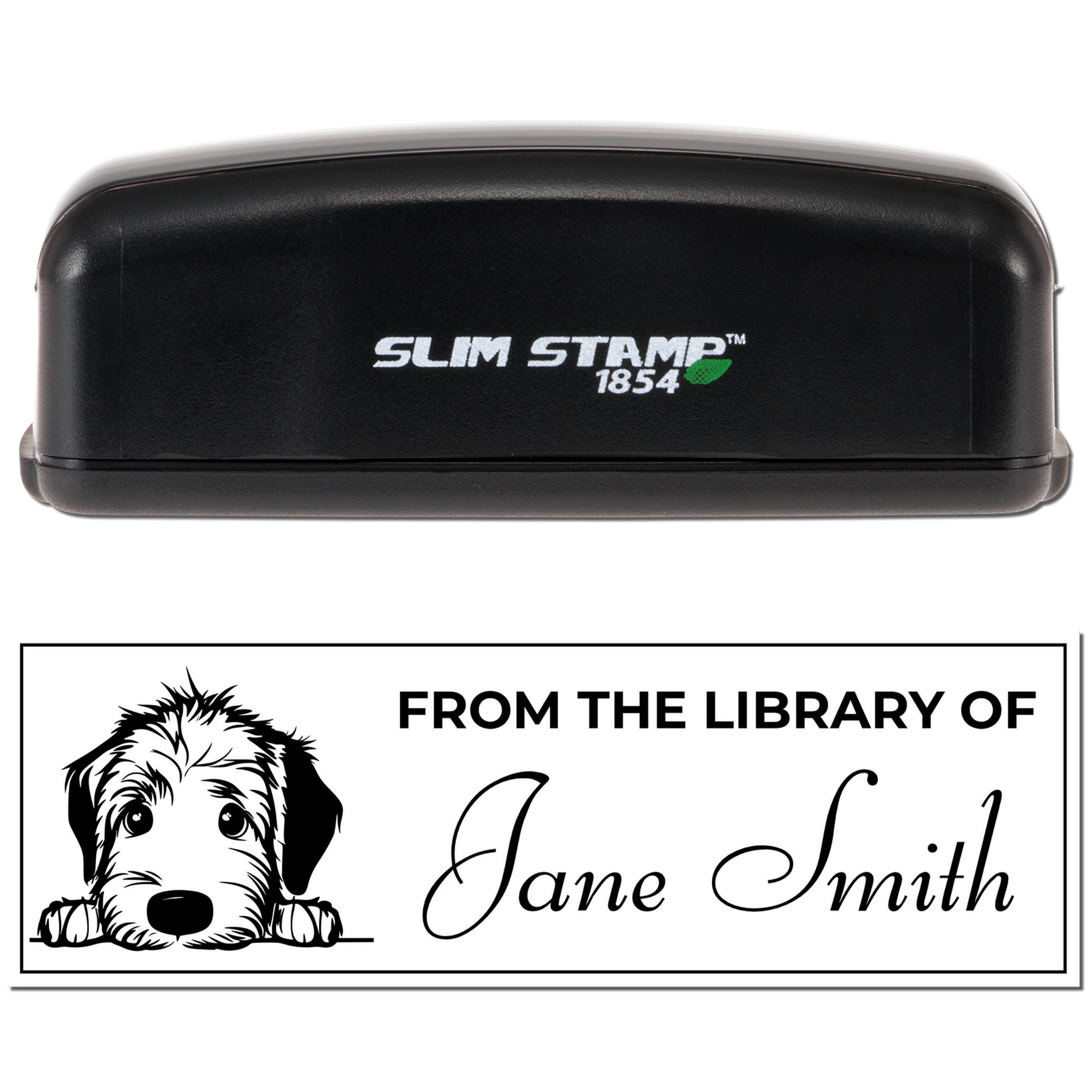 Slim Irish Wolfhound Personalized Stamp For Book Lover - Engineer Seal Stamps
