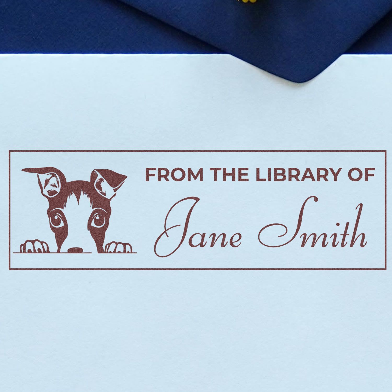 Wood Handle Italian Greyhound Personalized Book Stamp With Name - Engineer Seal Stamps
