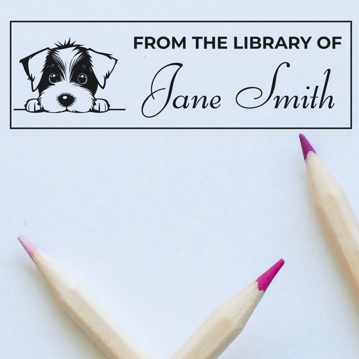 Jack Russell Self-Inking Kids Book Stamp With Name - Engineer Seal Stamps