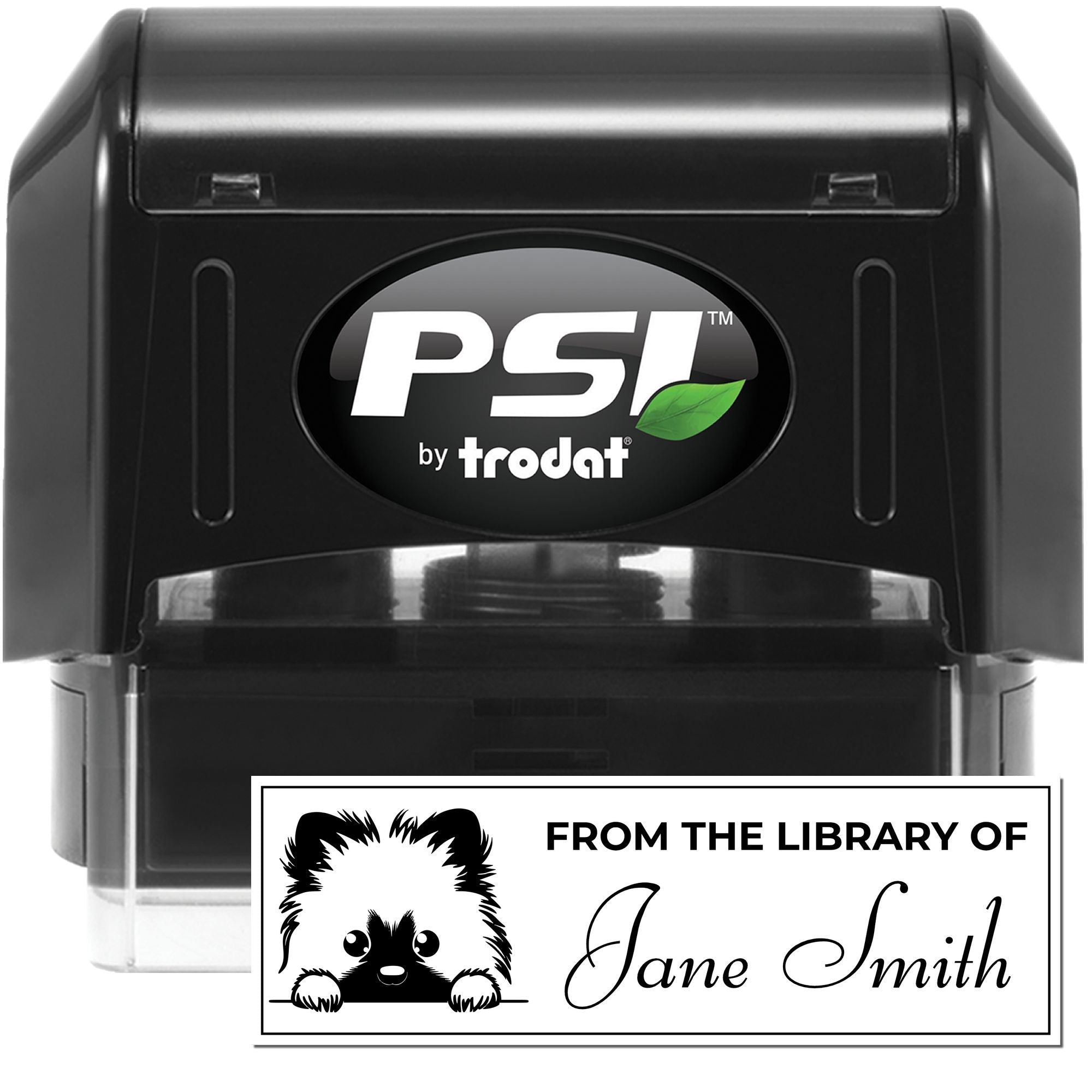 Pre-Inked Keeshond Personalized Ex Libris Stamp - Engineer Seal Stamps