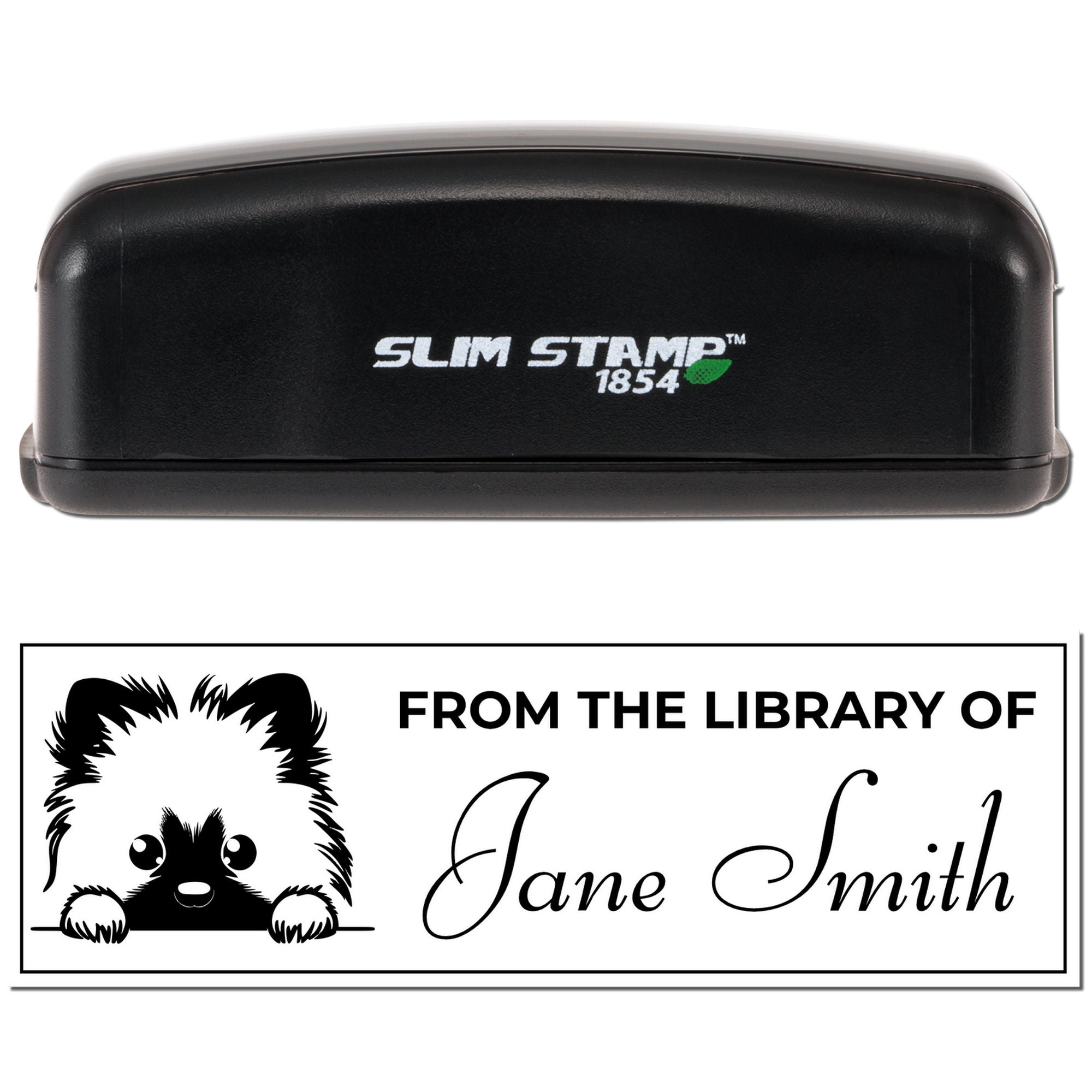 Slim Keeshond Custom Library Stamp For Teachers - Engineer Seal Stamps
