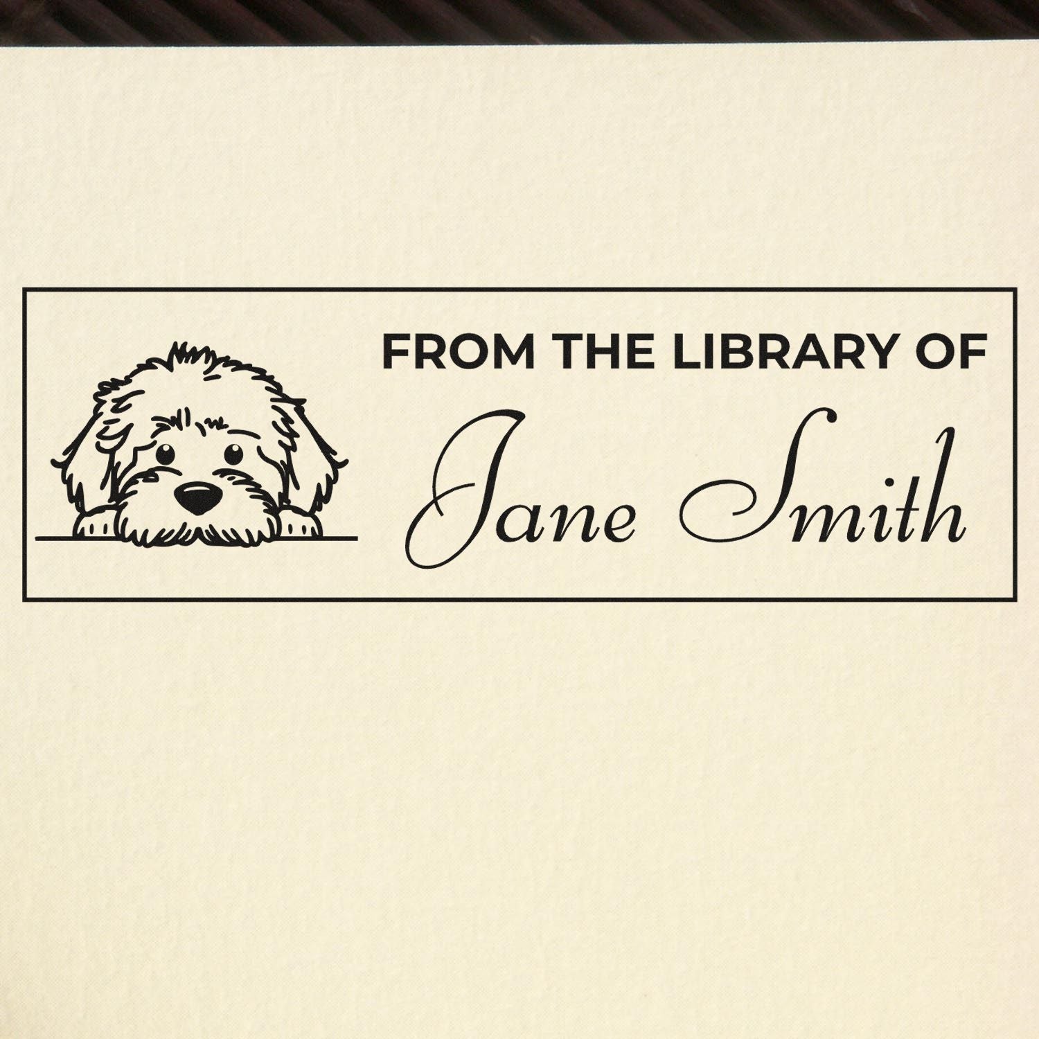 Slim Labradoodle Personalized Book Stamp For Teachers - Engineer Seal Stamps