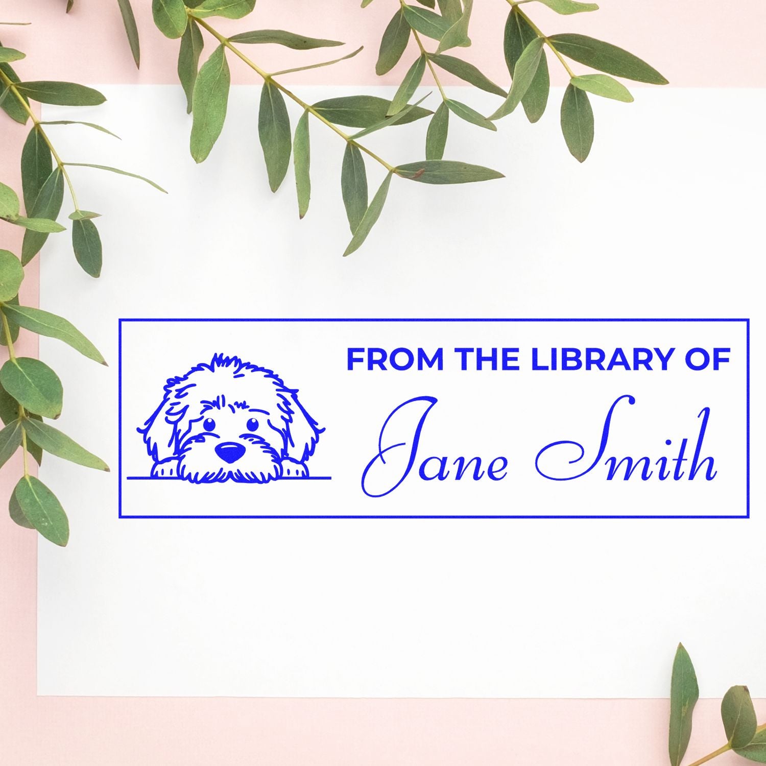 Slim Labradoodle Personalized Book Stamp For Teachers - Engineer Seal Stamps