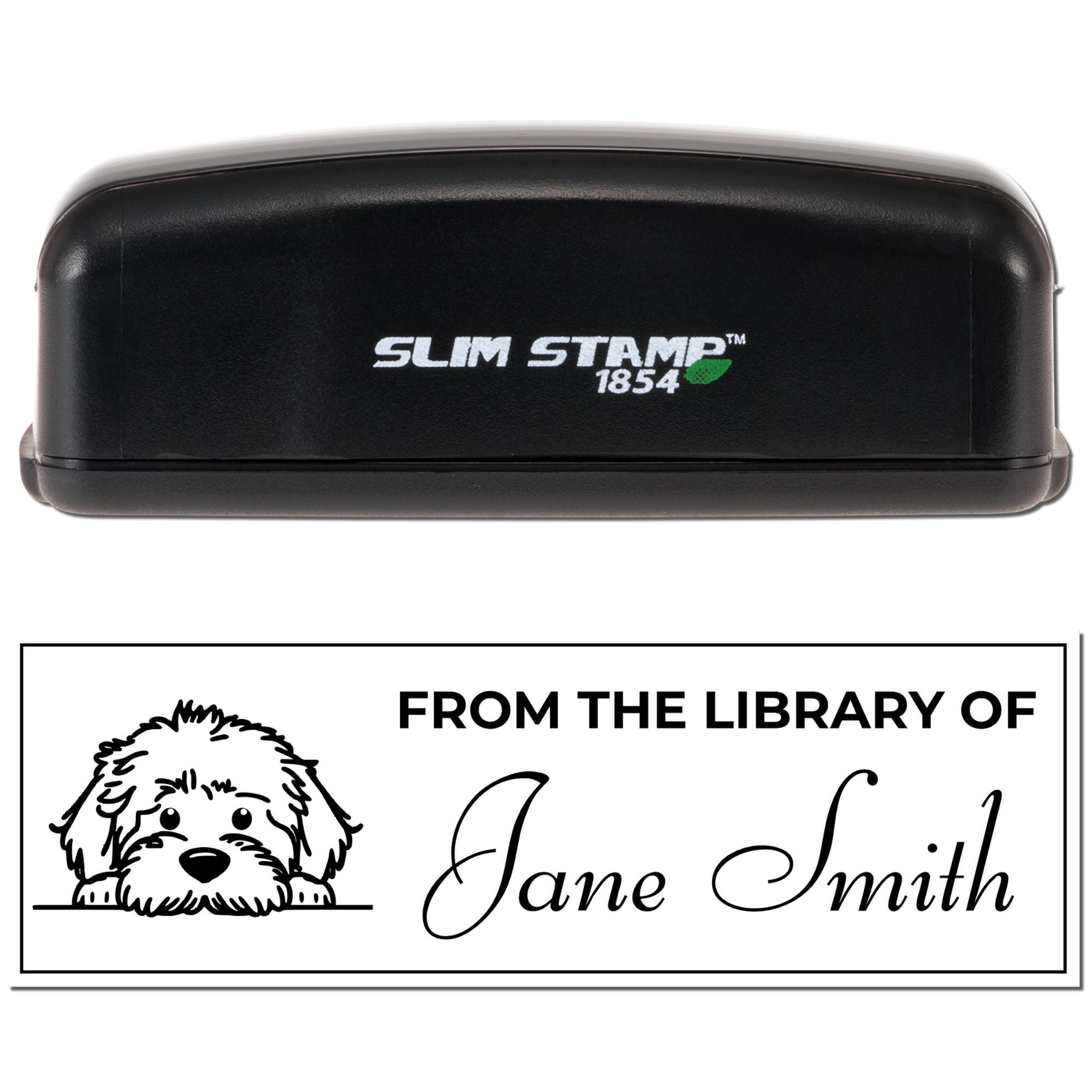 Slim Labradoodle Personalized Book Stamp For Teachers - Engineer Seal Stamps