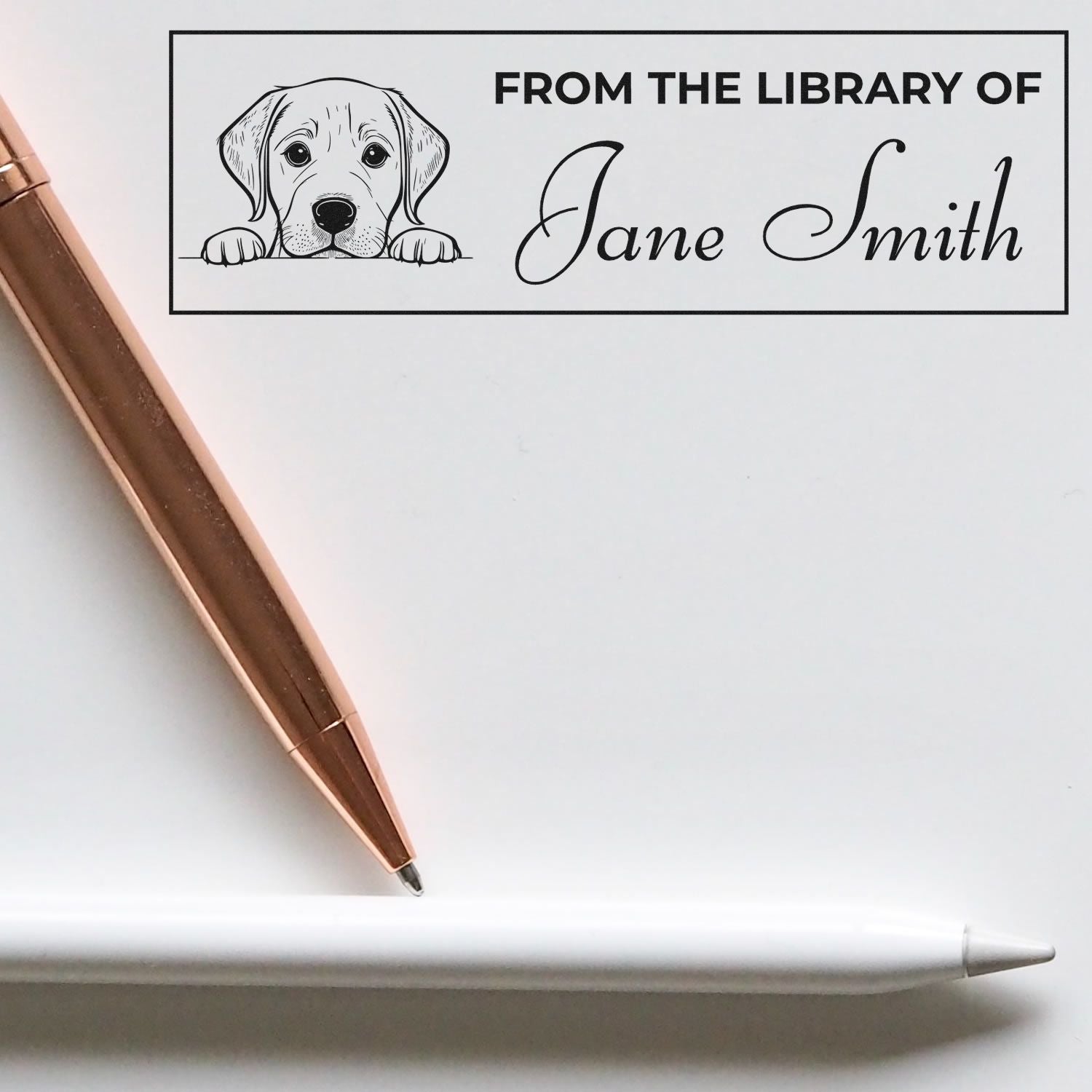 Slim Labrador Retriever Teacher Classroom Library Stamp - Engineer Seal Stamps