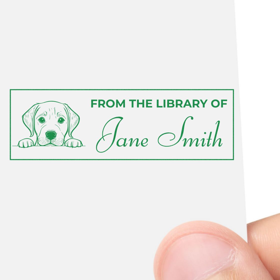 Pre-Inked Labrador Retriever Ex Libris Book Stamp - Engineer Seal Stamps
